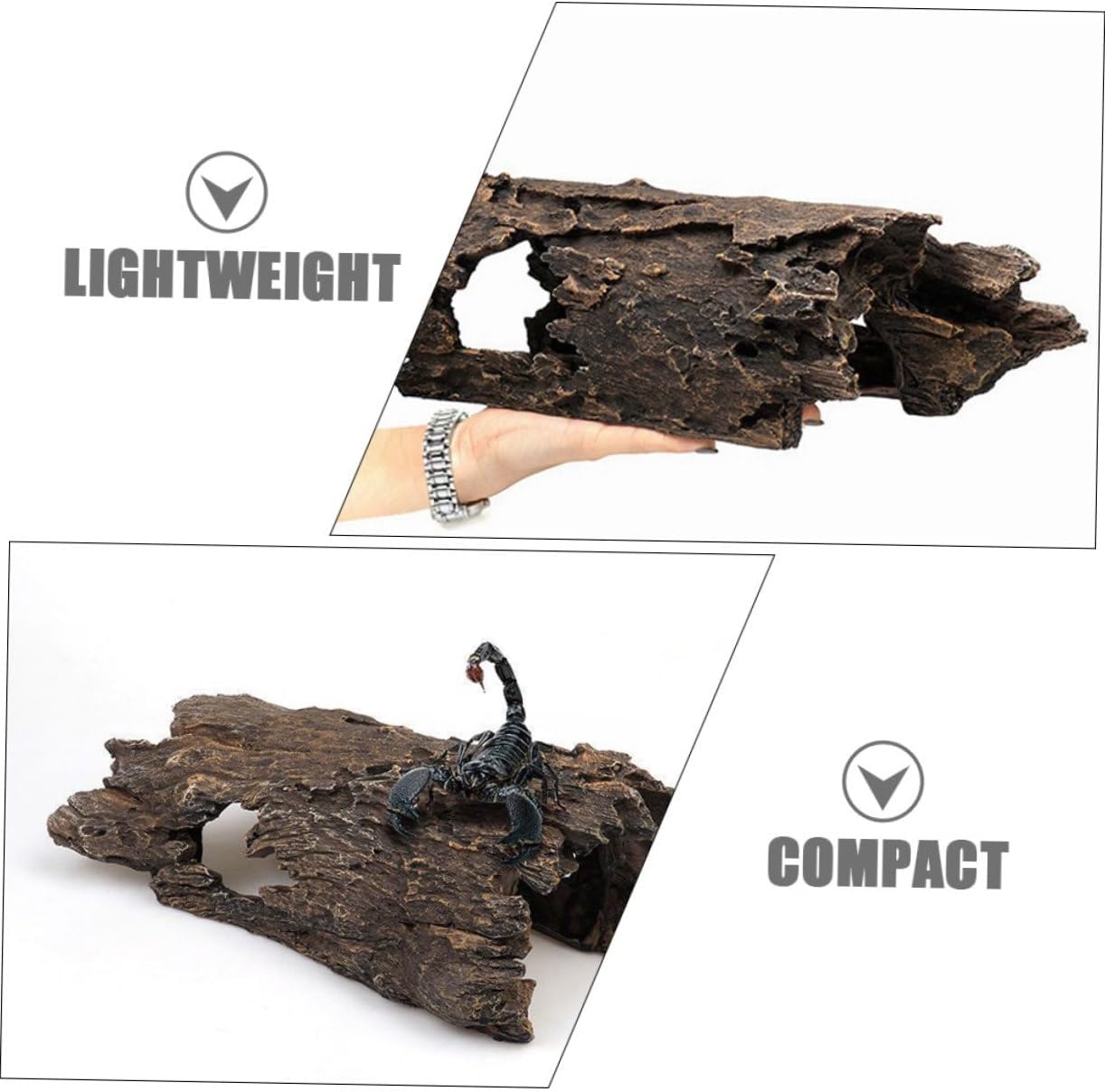 VANZACK Artificial Tree Trunk Aquarium Decoration Realistic Resin Stump for Fish Tanks Ponds and Aquariums Durable Colorfast Compact Design for Lifelike Aquatic Landscapes
