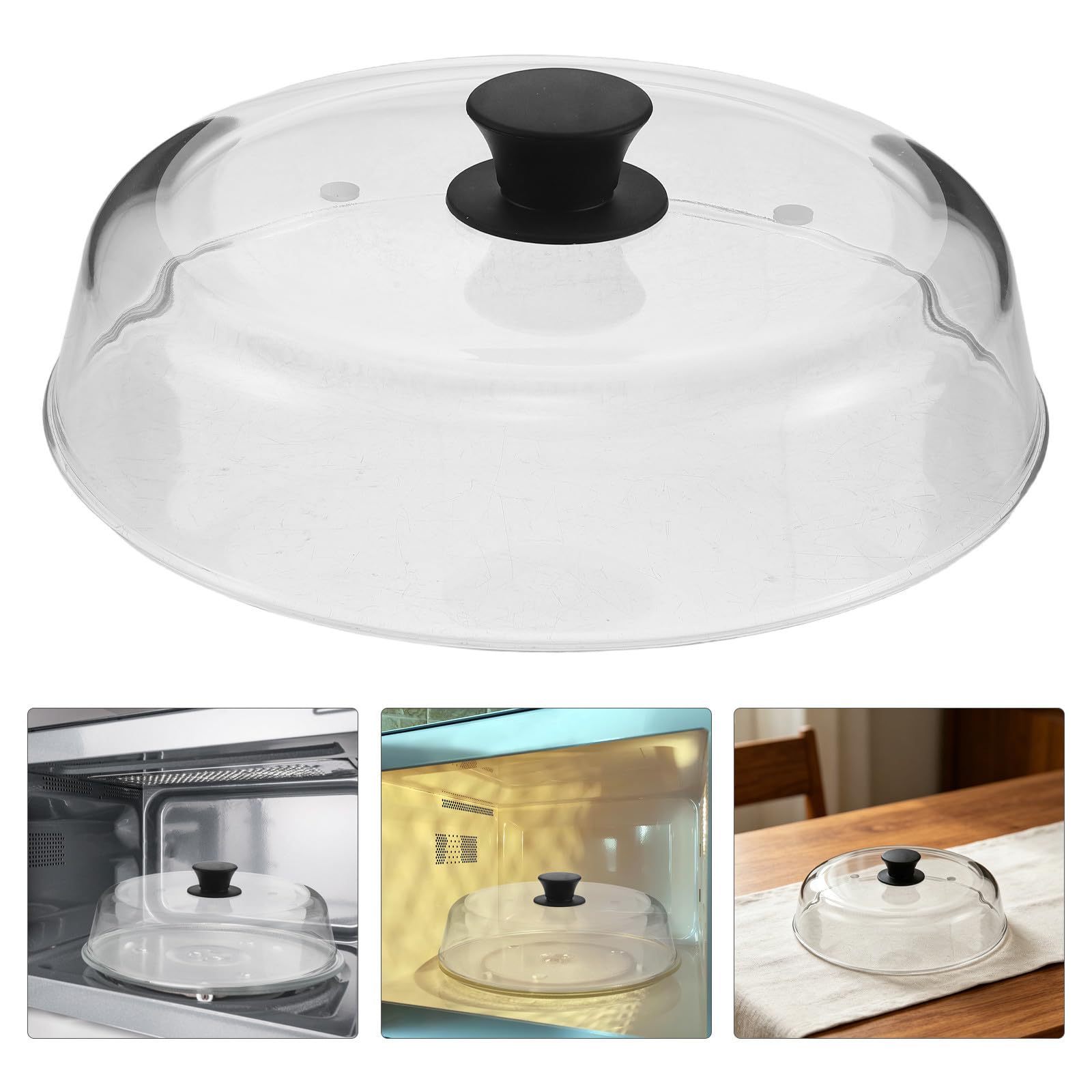 GALPADA Tapa Anti Salpicaduras para Microondas de Vidrio de Borosilicato con Ventilación, Forma de Cúpula, Transparente y Apta para Lavavajillas, Adecuado para Cocina y Uso Doméstico