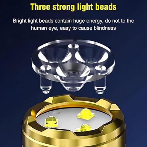 Miniatura 7 de OSFRIAGE Mini linterna de monstruo de tres ojos, mini linterna alemana de tres ojos, linterna súper potencia, linterna de bolsillo con clip,