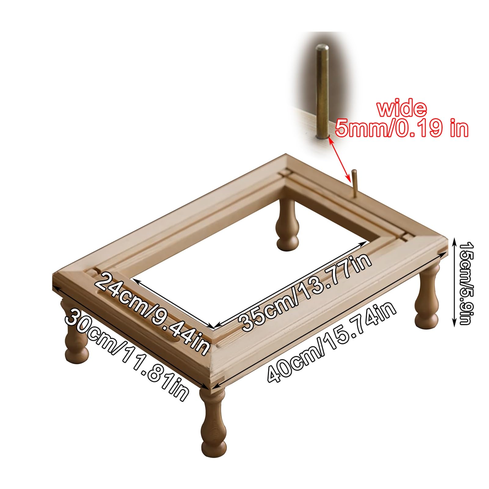 Bastidor para Bordar Aguja del Ganchillo de la vertiente del Bordado de la Tabla del Bordado del Pino fácil Desmontar y Montar
