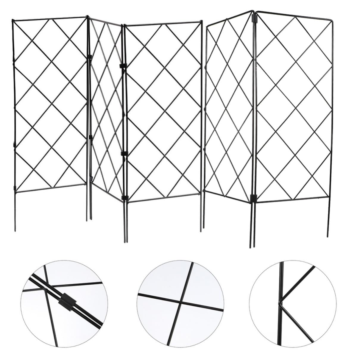 Homoyoyo Trellis per Piante Rampicanti in Ferro Nero, 5 Pezzi Supporto Pianta Rampicante Pieghevole, per Fagioli e Cetrioli, Casa e Giardino, Commerciale