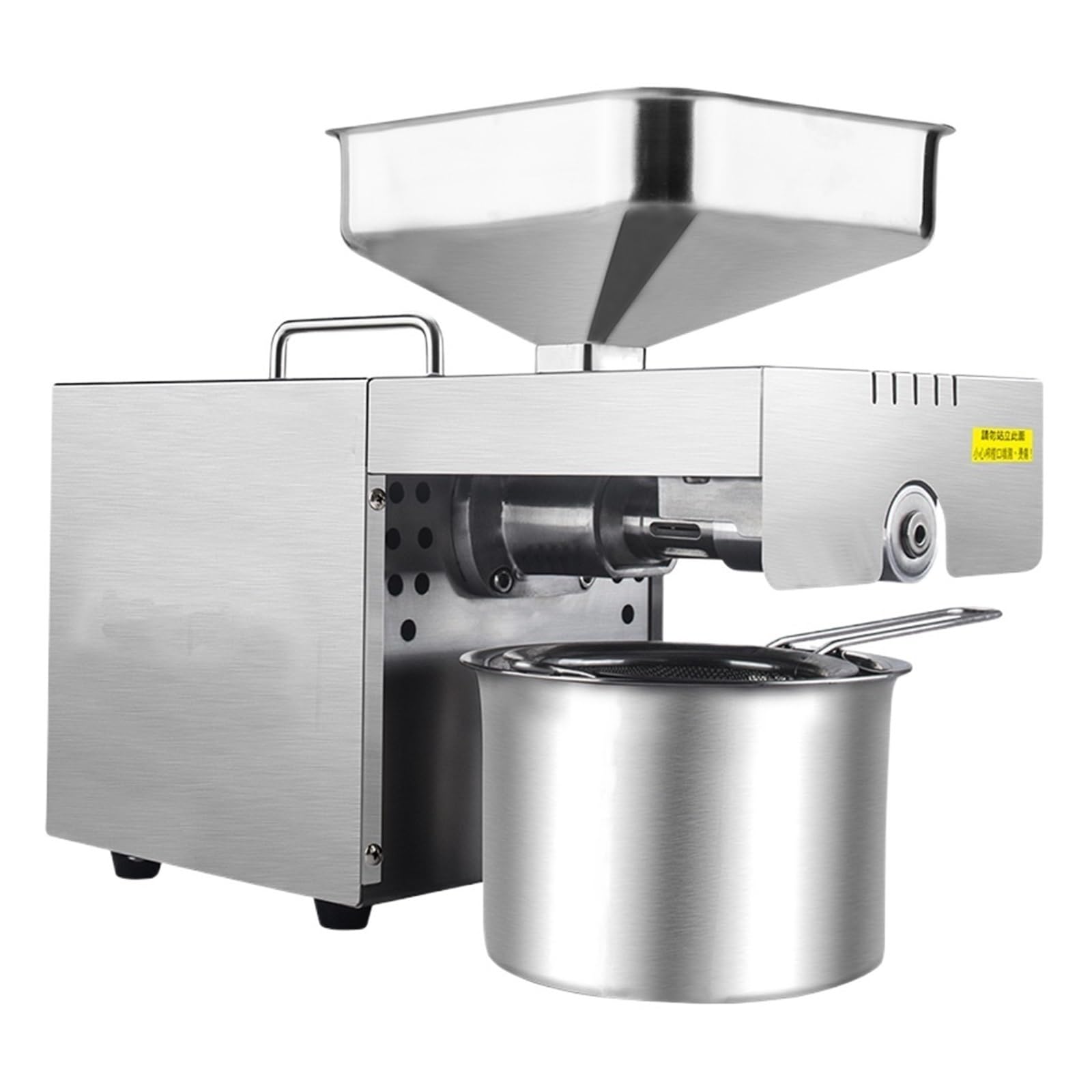 HCZKIUJY Family Automatic Oil Pressing Machine Stainless Steel Electric Presser Integrated Household Commercial Medium Press Intelligent Temperature Control