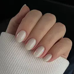 modelones Unhas Postiças Curtas de Ponta Arredondada, Branco Creme, 32 Peças 16 Tamanhos, Kit de Unhas Falsas com Cola, Abas Adesivas, Lixa, Bloco de Preparação, Bastão de Manicure