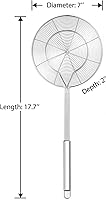 Vista 2 de Hiware Colador de Araña de Acero Inoxidable Escumador Cucharón, Utensilios de Cocina Colador de Alambre Cuchara para Pasta, 17.8 cm
