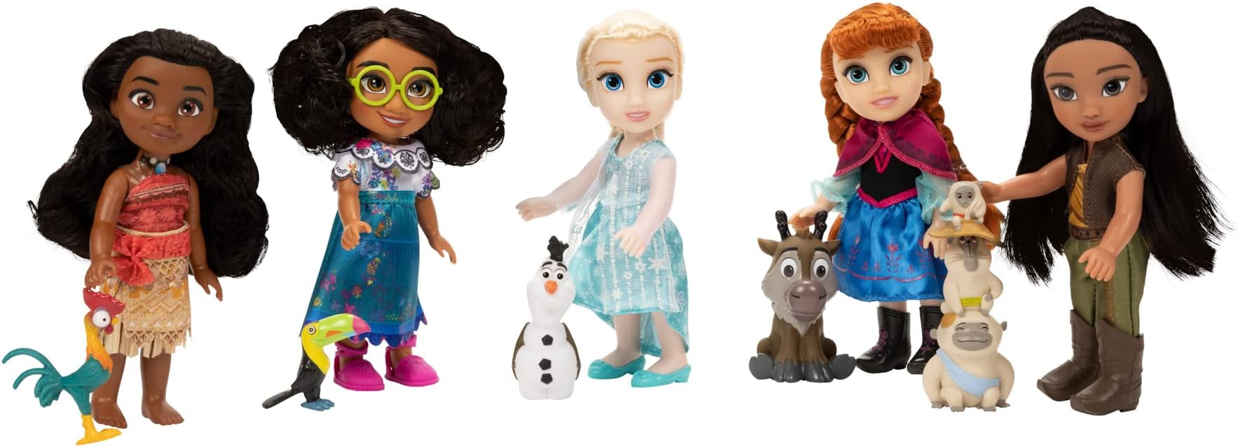 Disney Princess Disney 100 Modern Moments Multi-Princess Petite 5-Pack Gift Set, Includes Elsa, Anna, Mirabel, Raya & Moana