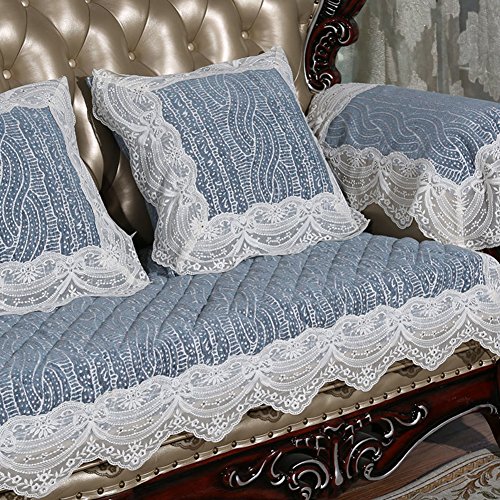 Yumuo Lace Suede Couch Cover Simple And Modern Sofa Cushion European Cloth Anti-Slip Sofa Slipcovers Sofa Cover For Living Room Cover Sets For Sofa-A 90X240Cm(35X94Inch) #TOP24