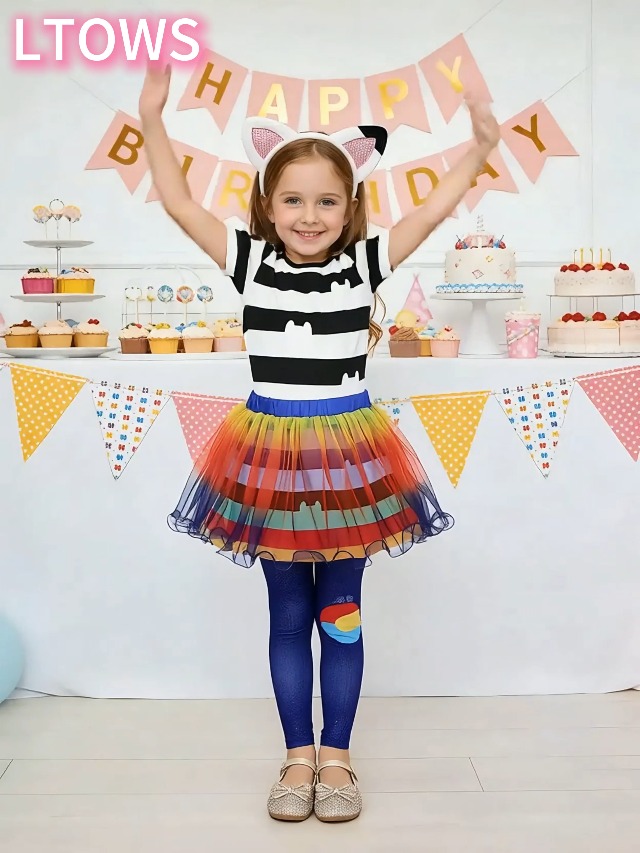 Disfraz Arcoíris para Niñas 5-6 años miniatura 7