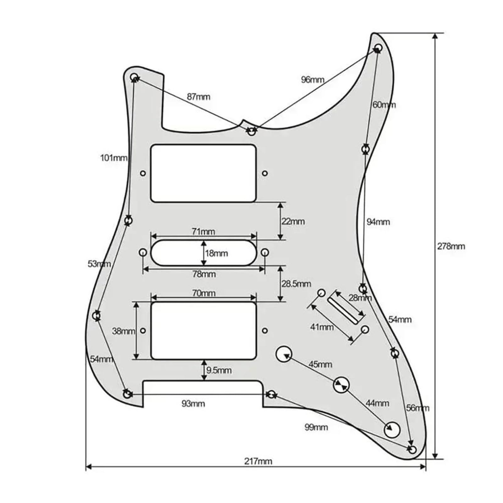 Pickguard Pour Guitare Électrique Pickguard Chargé Pré Câblé