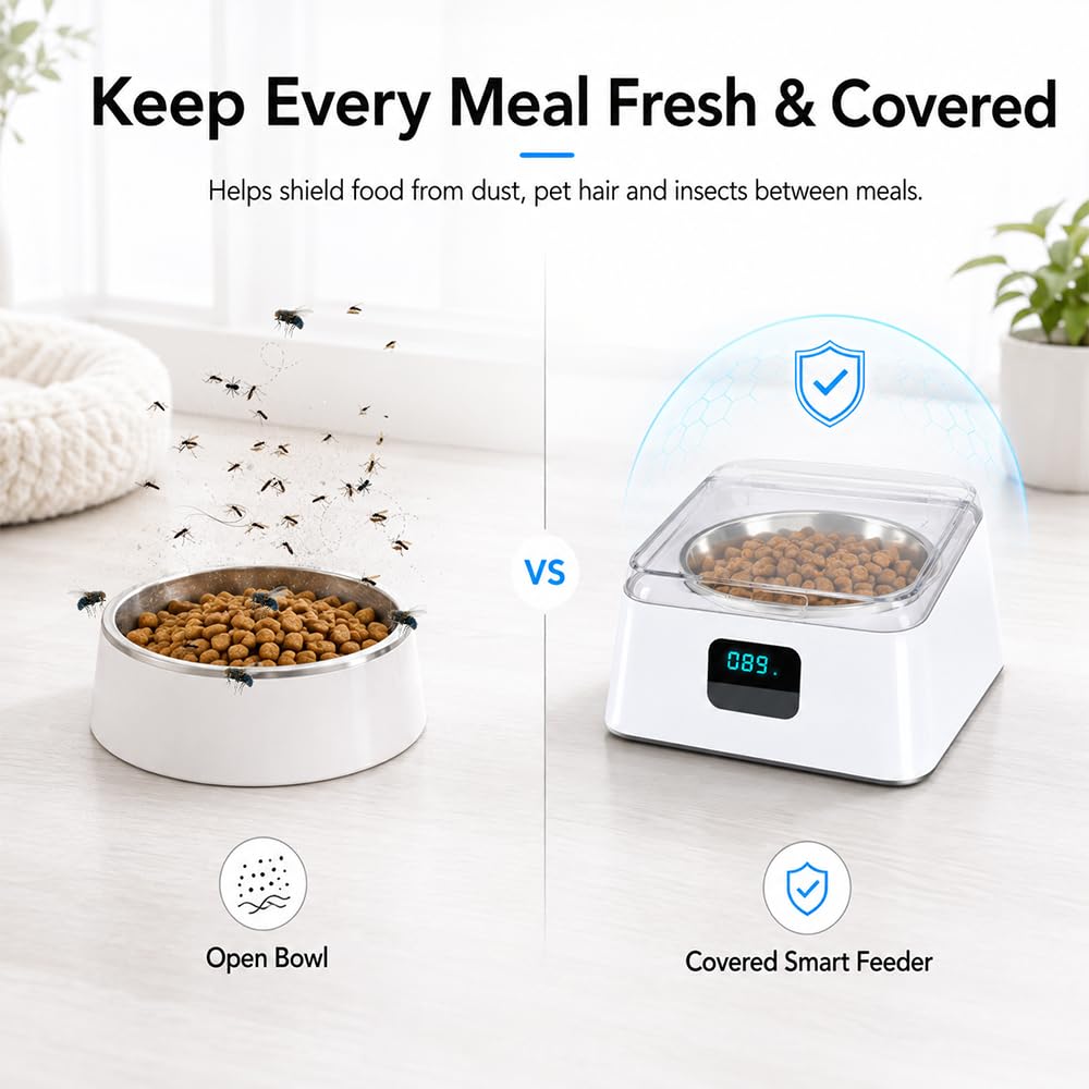 Dispenser Crocchette Gatto Umido Automatico, 350ml Distributore Automatico Cibo Gatti con Sensore a Infrarossi Intelligente Distributore Cibo Gatti Automatico per Alimenti Secchi che Umidi
