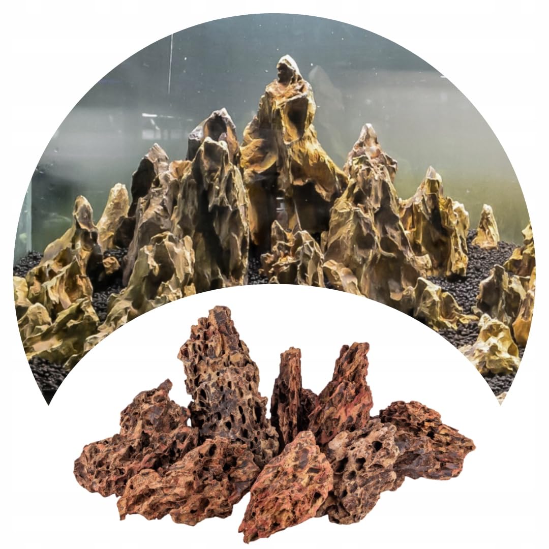 TM Aquatix Aquarium Stones Fish Tank Rocks Natural Decoration for Aquascaping (25kg, Dragon Stones)