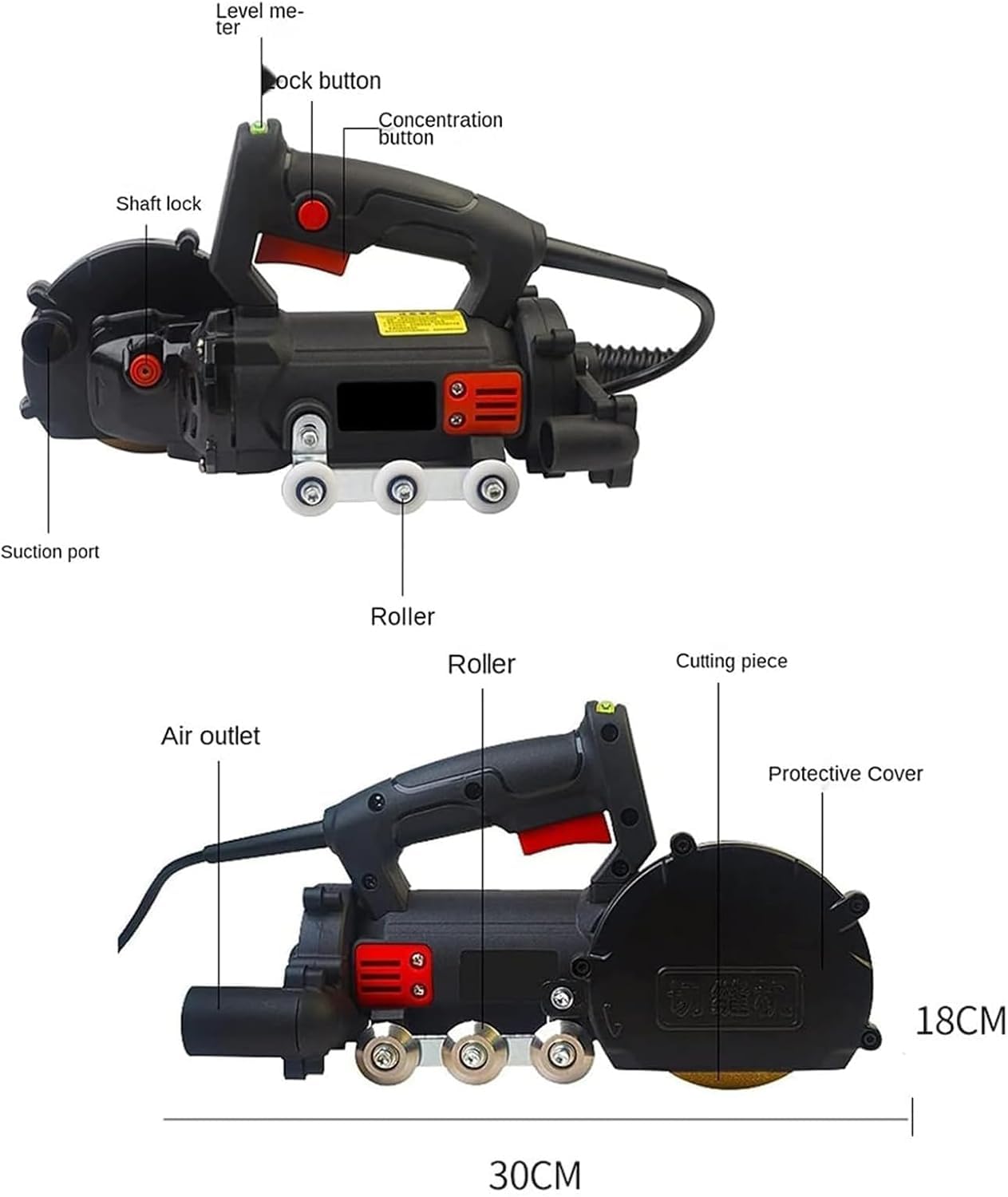 Máquina eléctrica de 900 W para la Limpieza de Juntas de baldosas, Limpiador de Juntas de 11 000 RPM, con Hoja de Sierra de 1,2 mm y Sistema de Recogida de Polvo Integrado