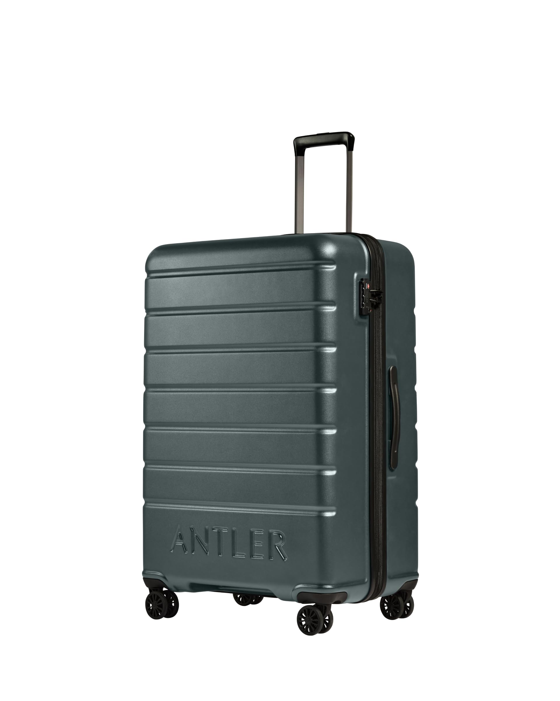 Antler - Logo Hard Shell Large Suitcase - Durable, Lightweight & Expandable, 4 Spinner Wheels - Adjustable Handle, TSA Lock, 81cm - Granite