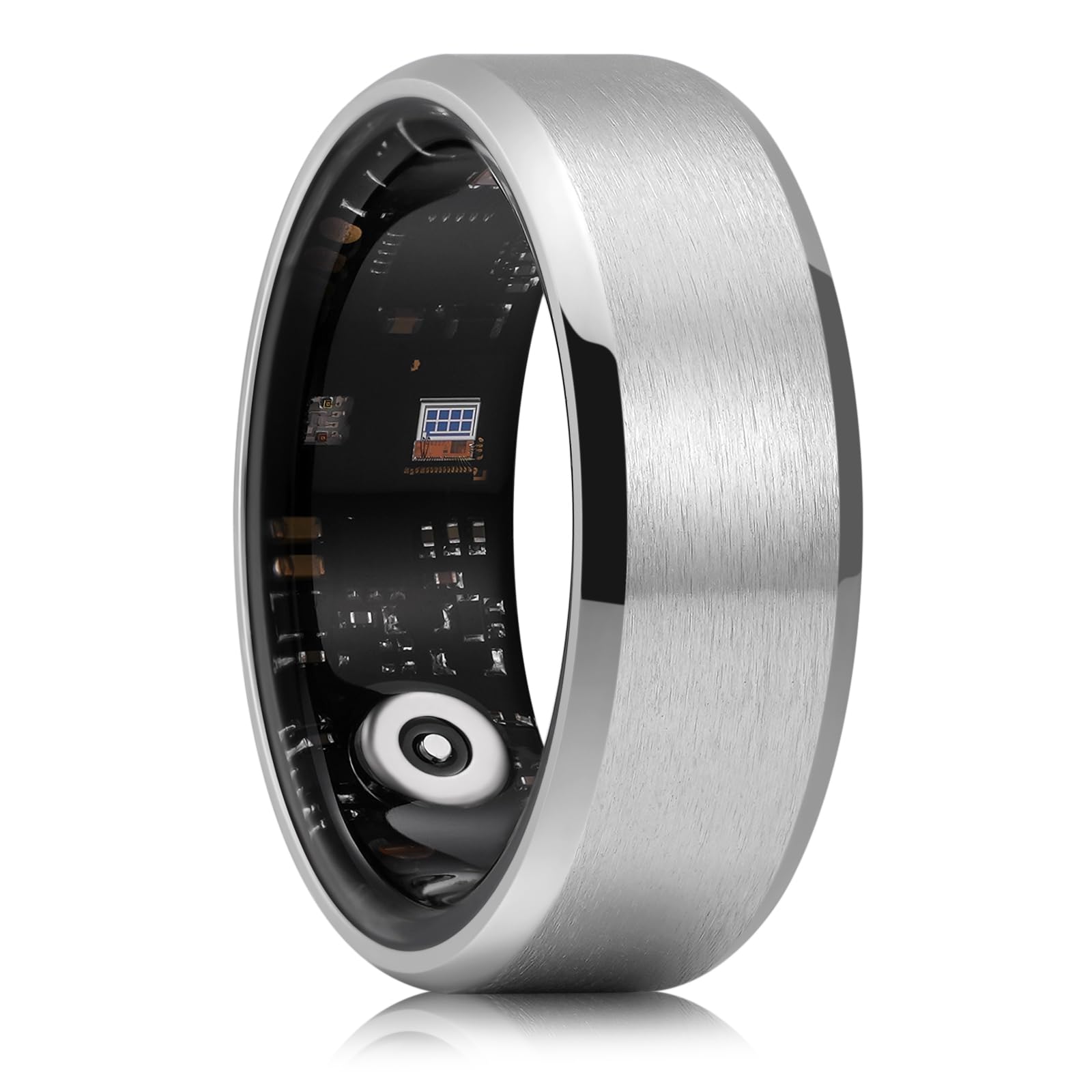 King Will 8mm Men's Smart Rings, Matte Surface Beveled Edge