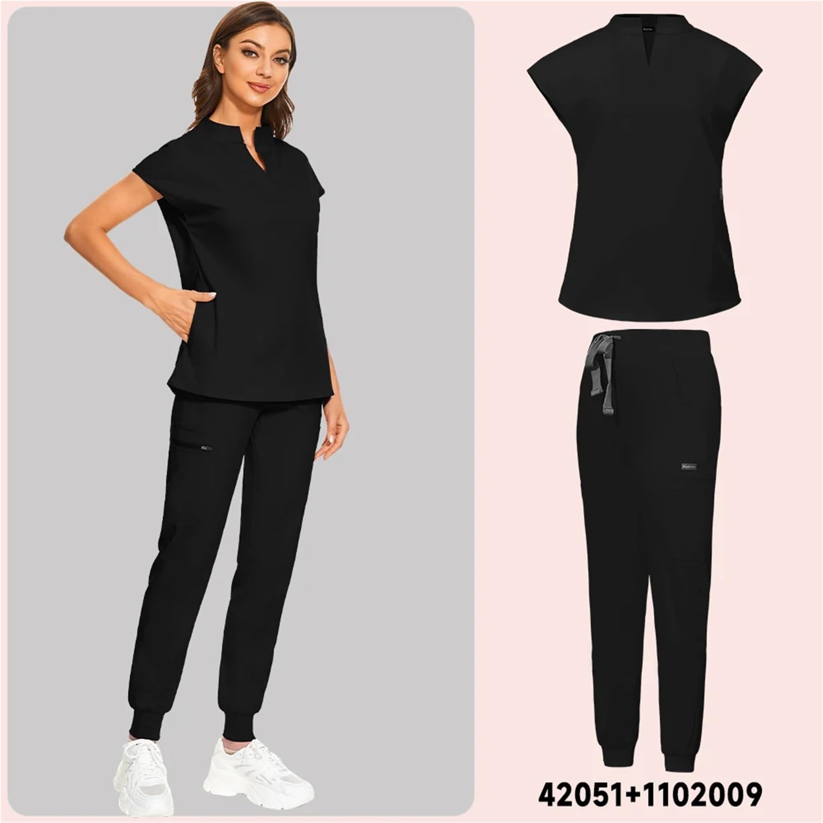 Uniforme Sanitario Unisex Uniformes médicos Ajustados for Mujer, Conjuntos de Uniformes, Accesorios for Enfermeras, clínicas dentales, Mascotas(Pink,XXL)