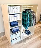 Minimalist Double-Sided Wardrobe w/Book Storage/Hidden Compartment Tight Spaces - Room Divider