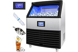 YITAHOME Commercial Ice Maker: 300 lbs/24hrs Ice Production with 100 lb Storage