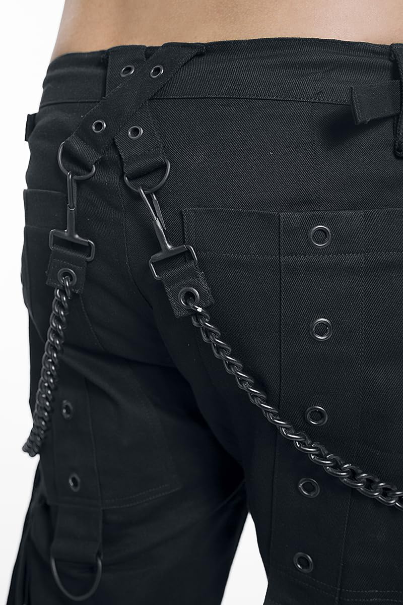 Gothicana by EMP Herren Schwarze Cargohose mit Nieten und Ketten