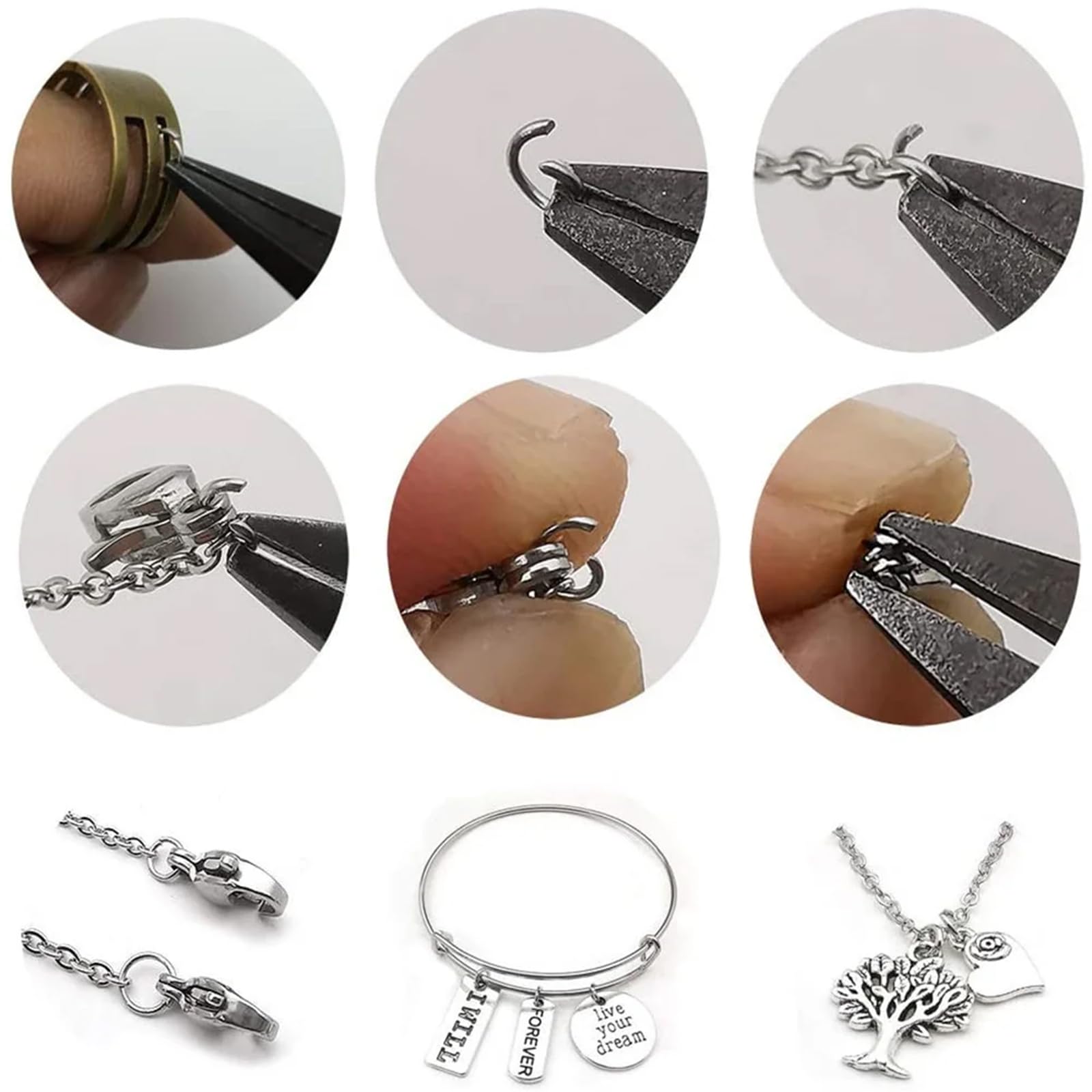 Leliafleury 970Pcs Open Jump Rings Metal Bronze Jump Rings with Plastic Box for DIY Craft Making - Image 2