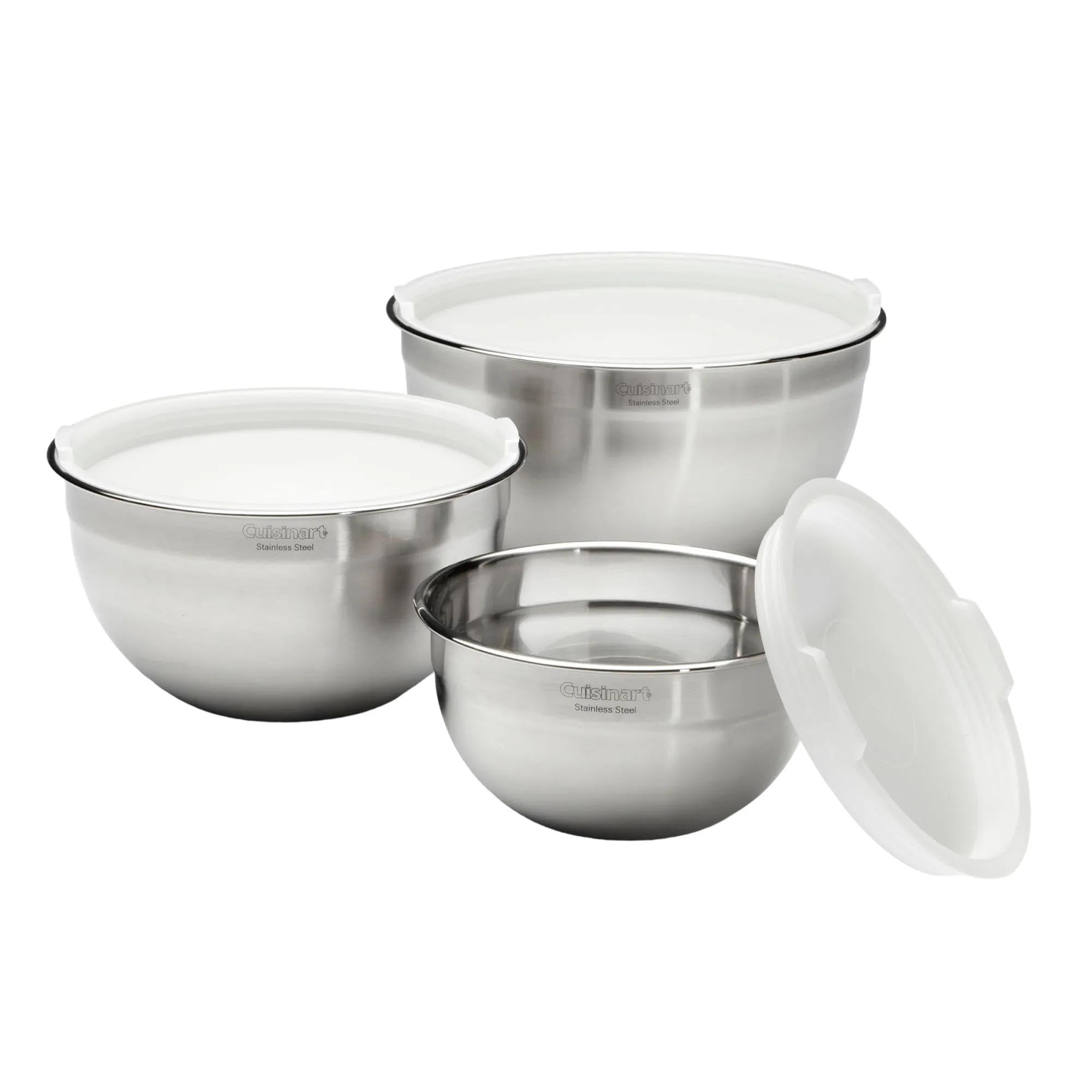Cuisinart 3-Piece Stainless Steel Mixing Bowl Set with Lids