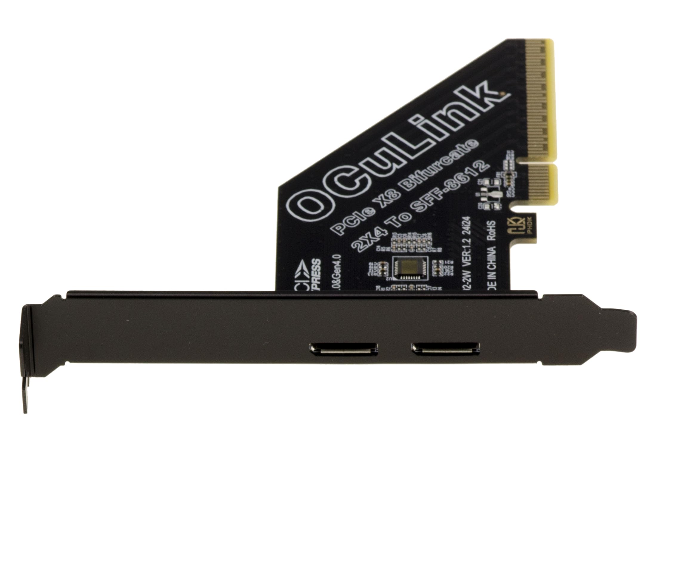 KALEA-INFORMATIQUE Carte PCIe Gen4 x8 vers 2 Ports Oculink | Carte PCIe Gen4 vers 2 ports Oculink pour bifurcation