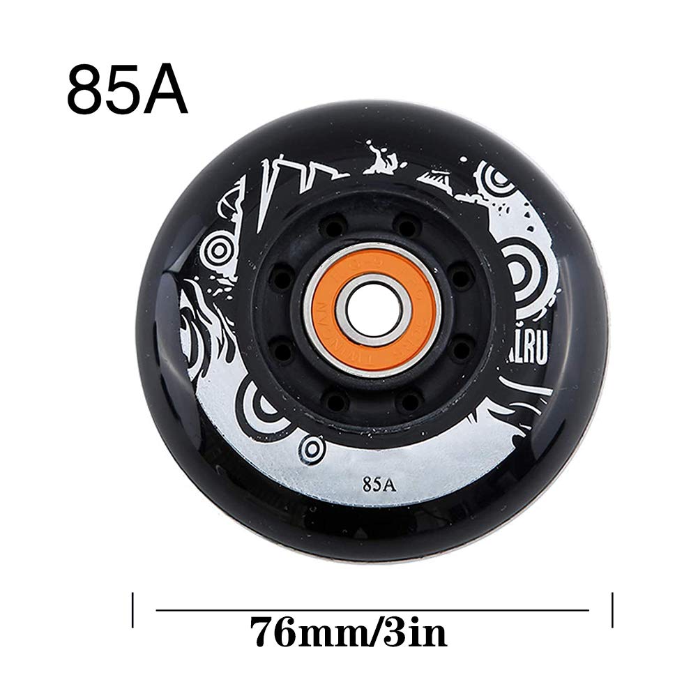 Roues Rechange Roller avec Roulements 72 mm 76 mm 80 mm Roue PU à Rebond Elevé 85A Paquet 8,76mm