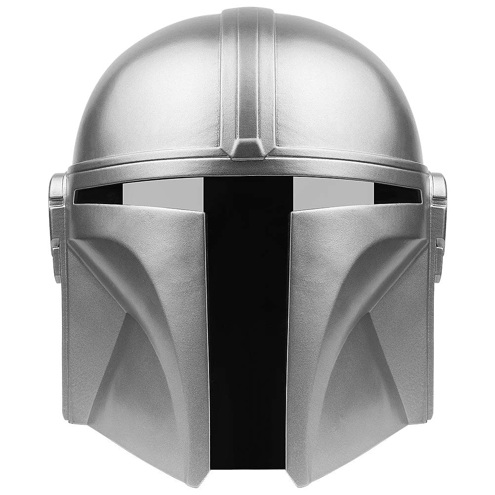 BSMEAN Mandalorian Helmet, Full Face Halloween Costume Mandalorian Helmet Kids Adult Mandalorian Cosplay Helmet Deluxe PVC Headgear Roleplay Collectible Halloween Cosplay Costume Props