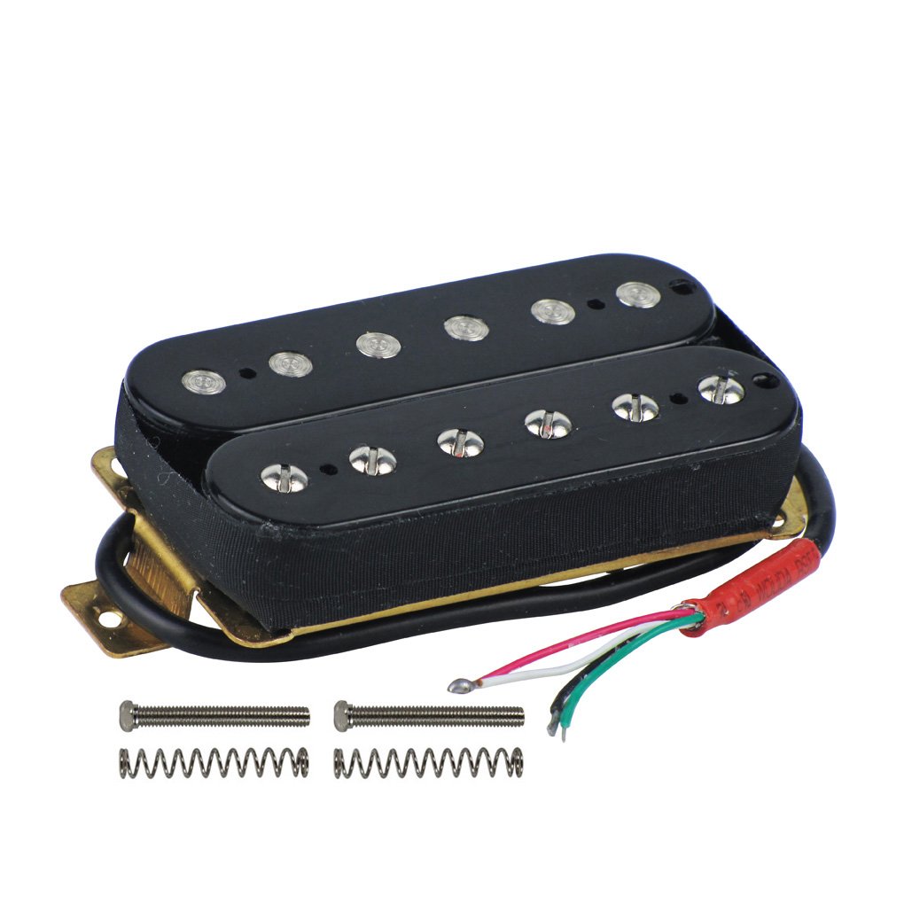 FLEOR Alnico Micros à bobine simple 5 cous/milieu en fibre avec plaque décalée et micro Humbucker double bobine pour guitare électrique style STcaster, noir