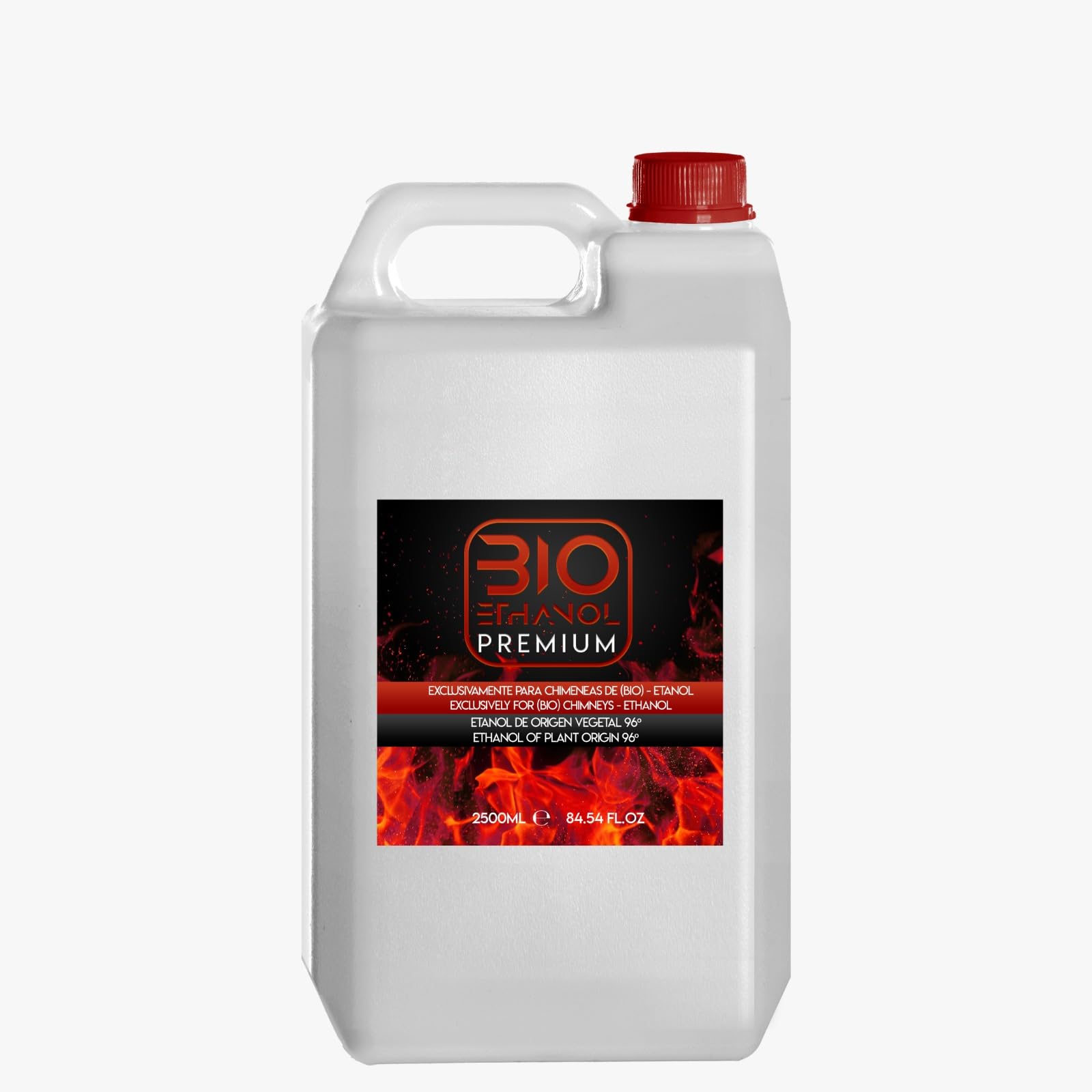 Garrafa 2,5 litros Bioetanol Premium para chimeneas | Etanol Origen Vegetal