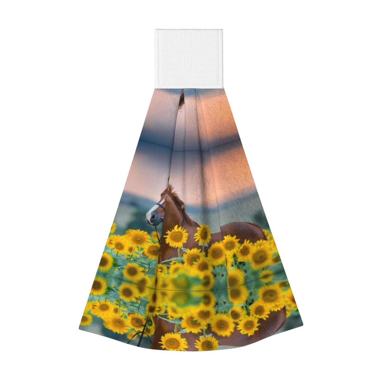 Yellow Sunflower Horse Highly Absorbent Dish Towels Soft Coral Fleece Wipe