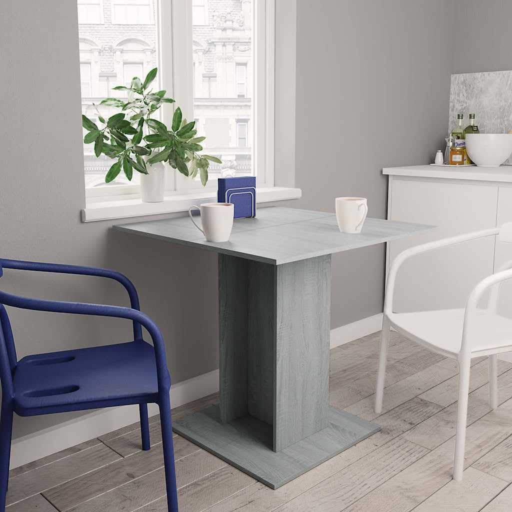 Tavolo Da Pranzo Quadrato 80 Cm Legno Di Ingegneria Sonoma Grigio