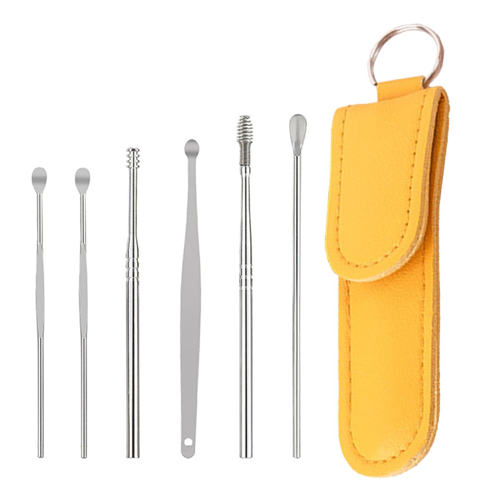 Retrait cérumen - Retrait cérumen Ear Pick,Outil Retrait Cire d'oreille en Acier Inoxydable, Ensemble 6 Outils prélèvement Cire d'oreille