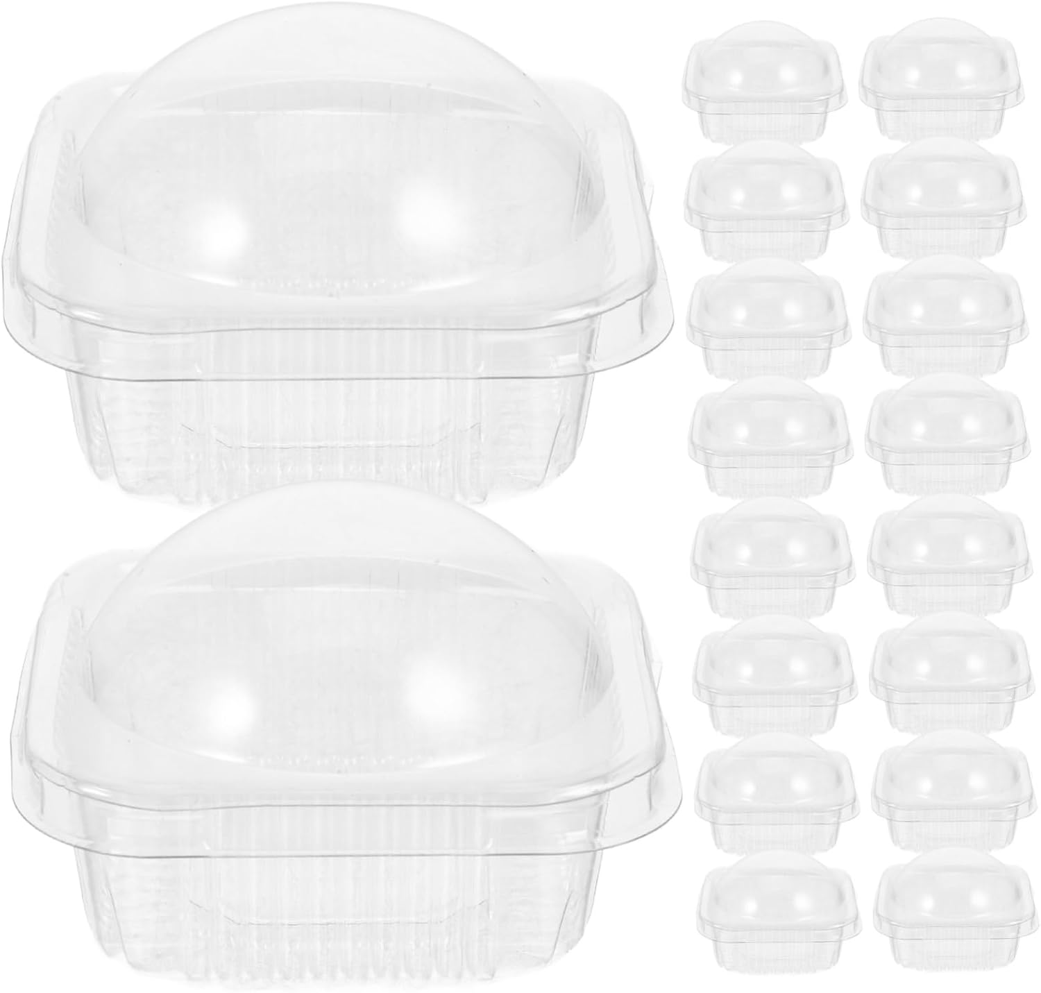 COLLBATH 50pcs Individual Cupcake Holders Muffin Containers Lid for Baking Versatile Dessert Boxes for Small Bakery