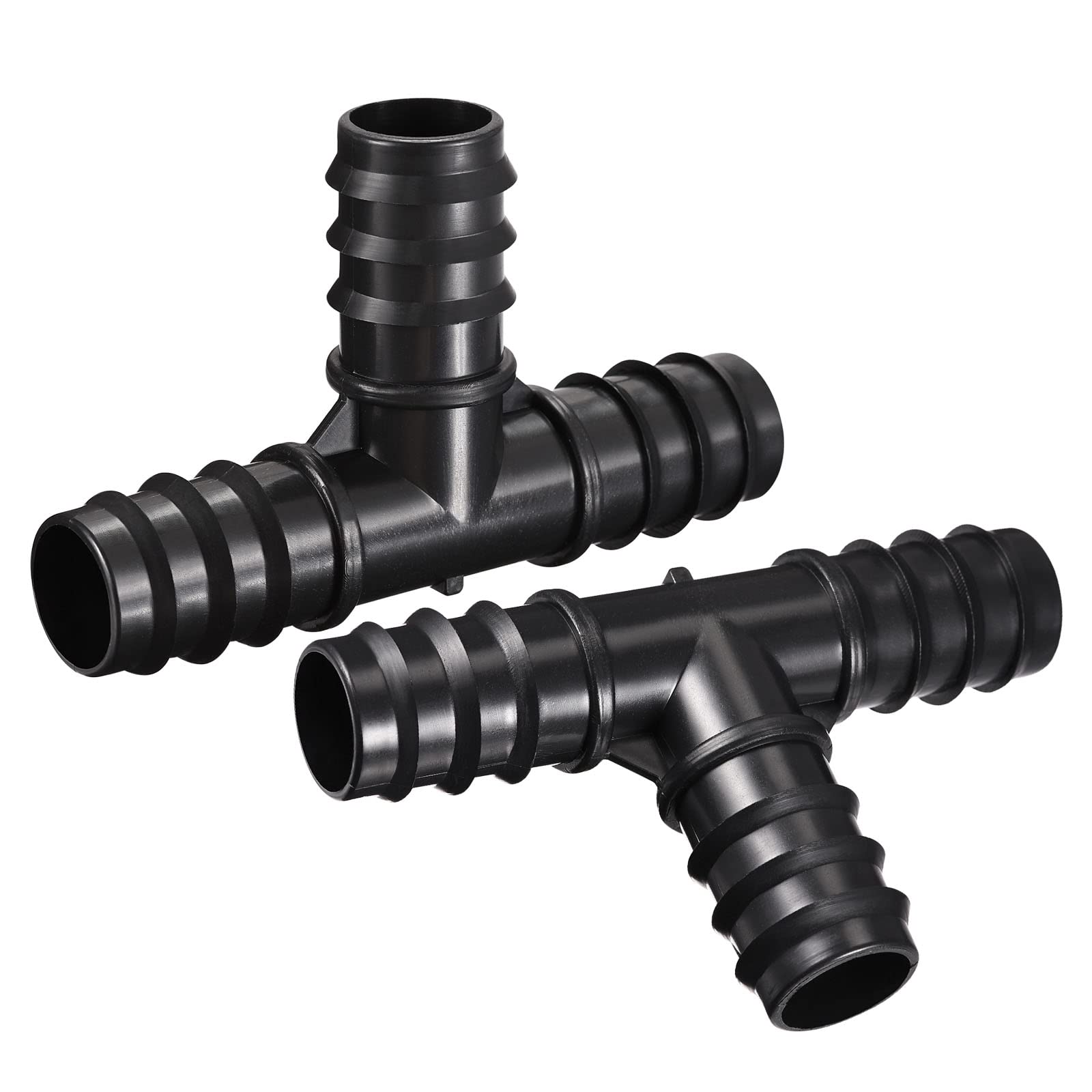 M METERXITY 4 Pack Barb Hose Fittings - 24.5mm Barbed Hose Fitting 105mm x 62mm Plastic Connectors Apply to Garden(Black)