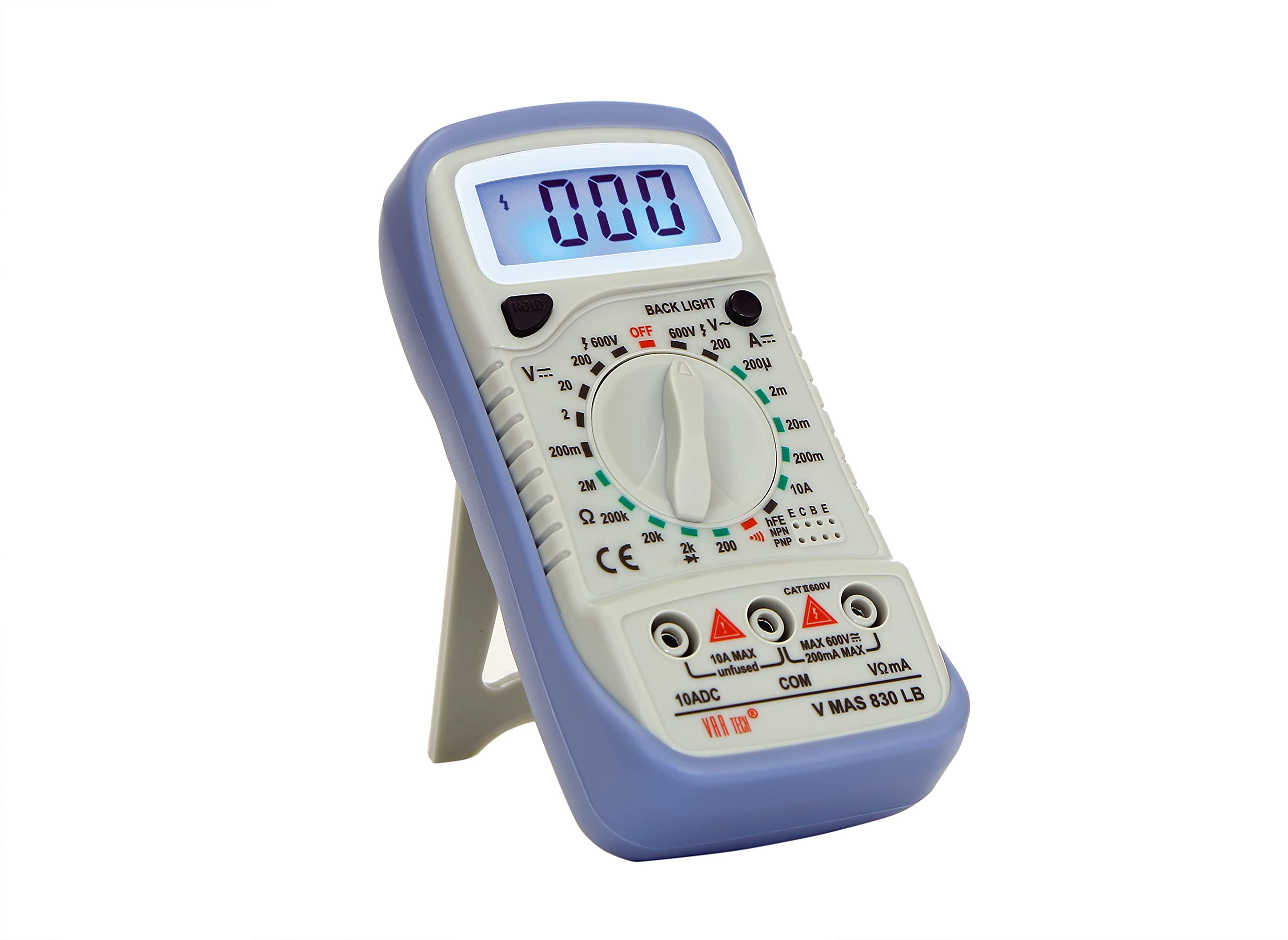 VAR TECH Digital Multimeter V MAS 830 LB, 3½ Digits (2000 Counts), 600 V AC/DC, with Backlight — Amazon image 2