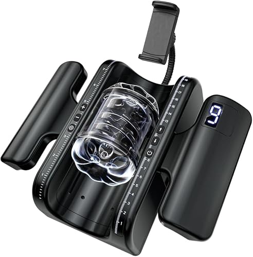 Upgraded Version Blowjobob Machine for Man 9X Speed & Extension Adjustment, with Phone Stand & Foldable Handle Pocket Puzzy GKE77