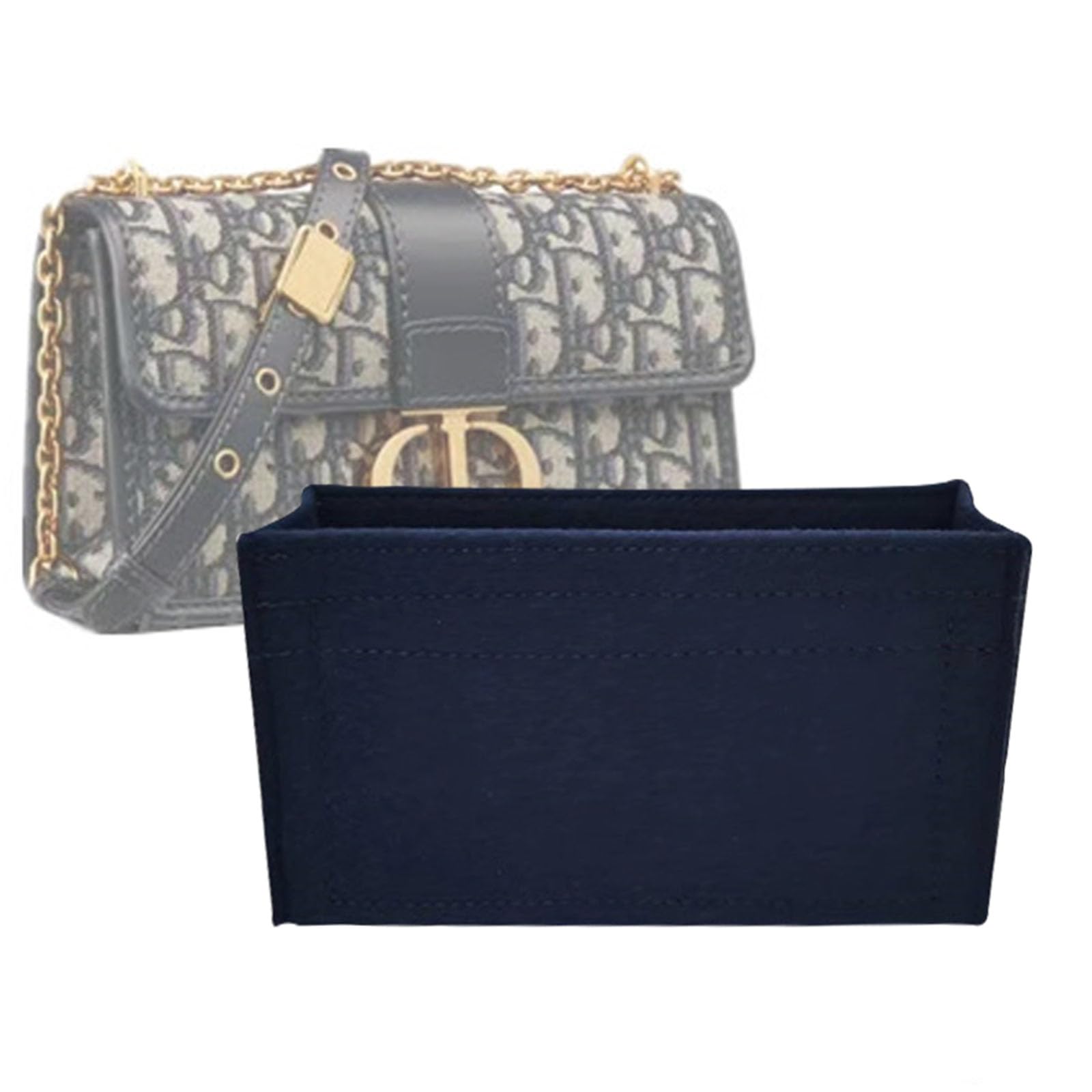 Lckaey Purse Organizer is used for Dior bag Montaigne east west Meng Tian 30 chain inner pocket insert.3073blue-M
