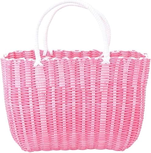 SKIMT Desk Organizers Plastic Woven Basket Shopping Basket Vegetables Storage Basket Toys Desktop Organizer Sundries Storage Box Laundry Baskets