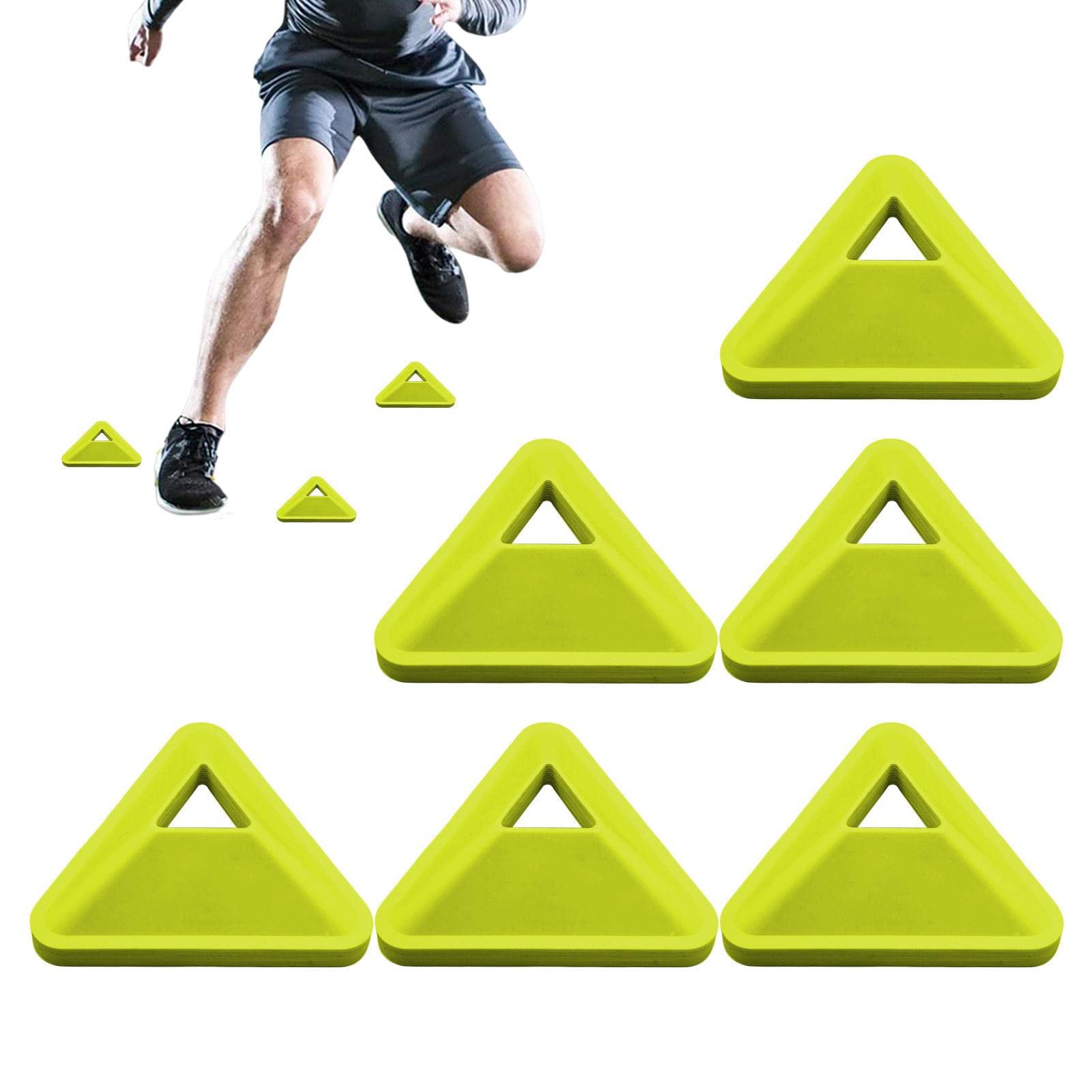 Soccer Cones | 6 Triangular Disc Markers,Playing Field Training Equipment for Agility, Football, Kids, Sports,