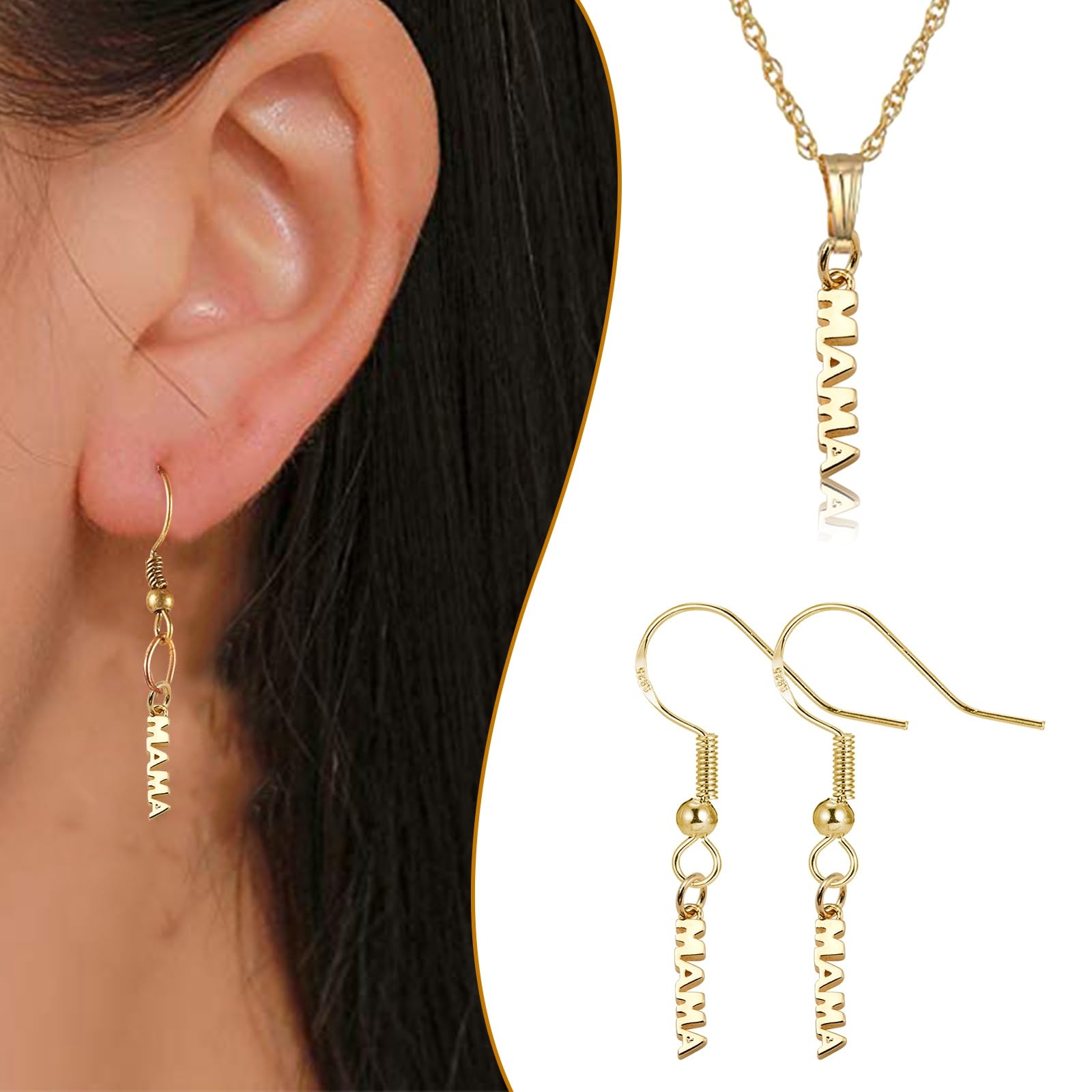 10 dijes chapados en oro real de 18 quilates para mamá de latón con palabras para madre, adornos de recuerdo para hacer joyas a granel 6