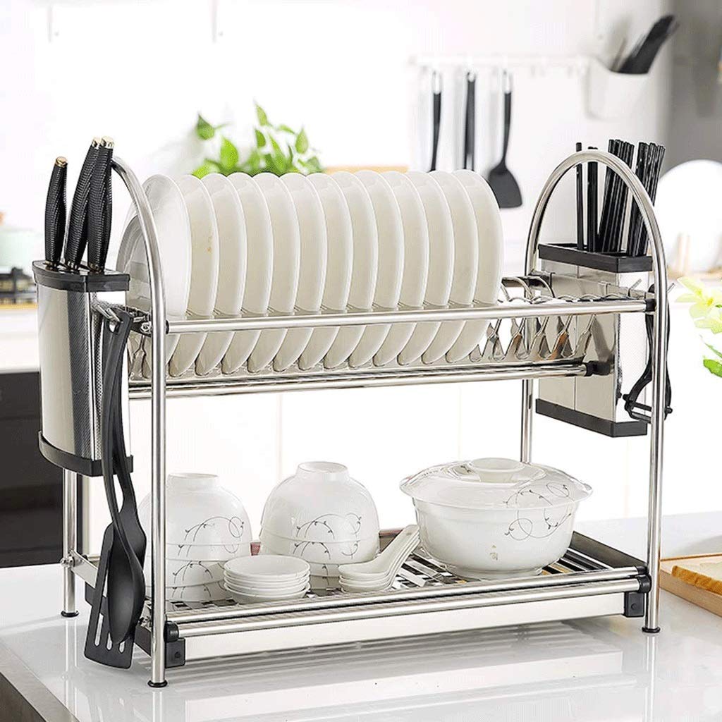 Rejilla para secar Platos sobre el Fregadero Enrollar Rejilla escurridora de Platos de Cocina Plegable Multiusos recubierta de Silicona de Acero Inoxidable