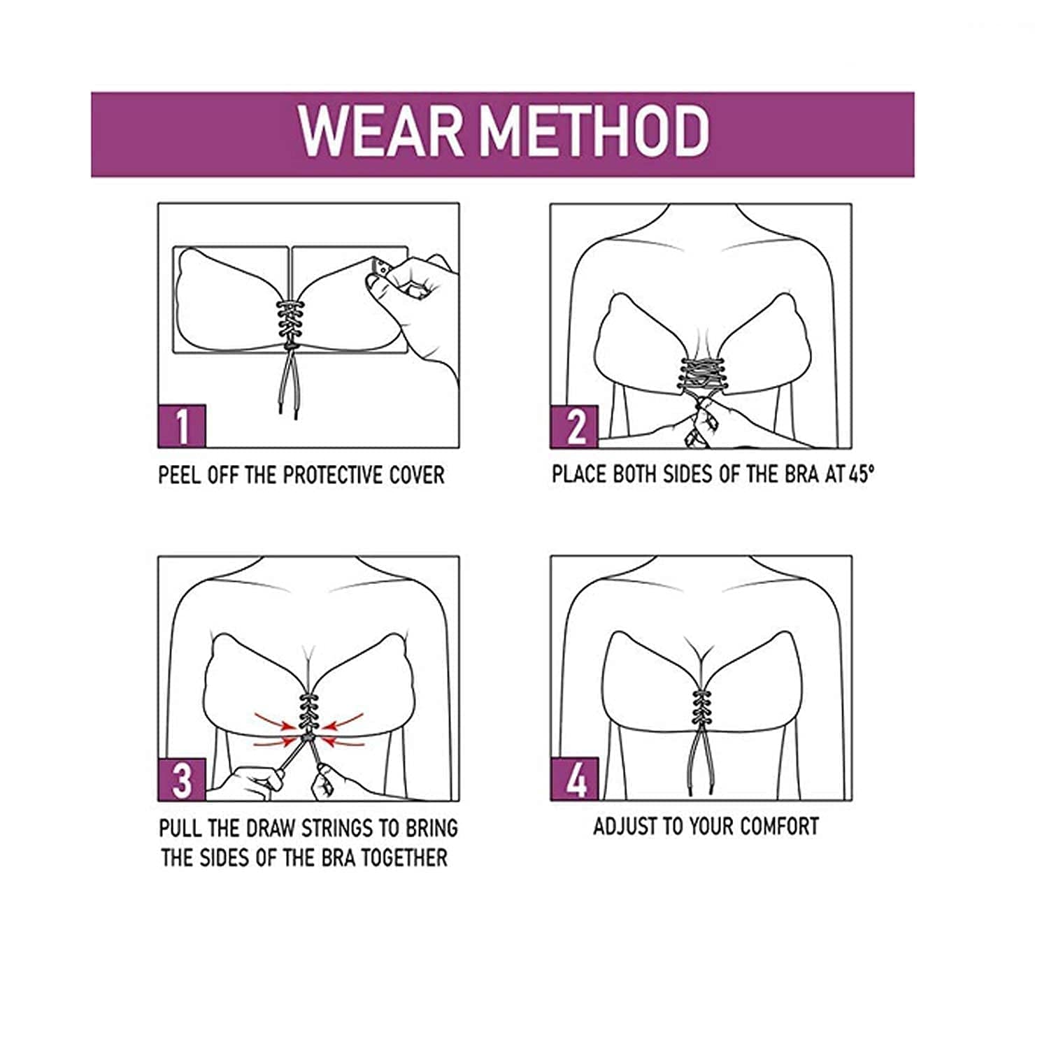 REXOTEX 360 Silicone Wired Stick-On Bra Invisible Sticky Strapless Gel Self Backless Adhesive for Women Push up Design (Beige-Free Size Bra) 3