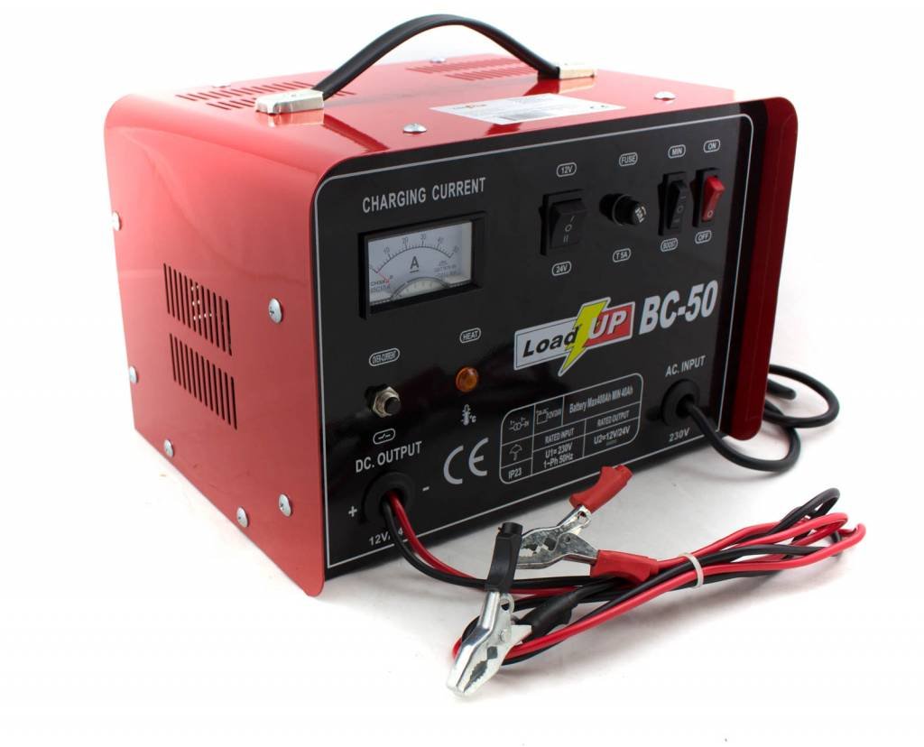 Airpress Cargador de Baterías BC 50 | 40A | 12V / 24V | Para baterías 40–400 Ah | Cargador eléctrico profesional 230V