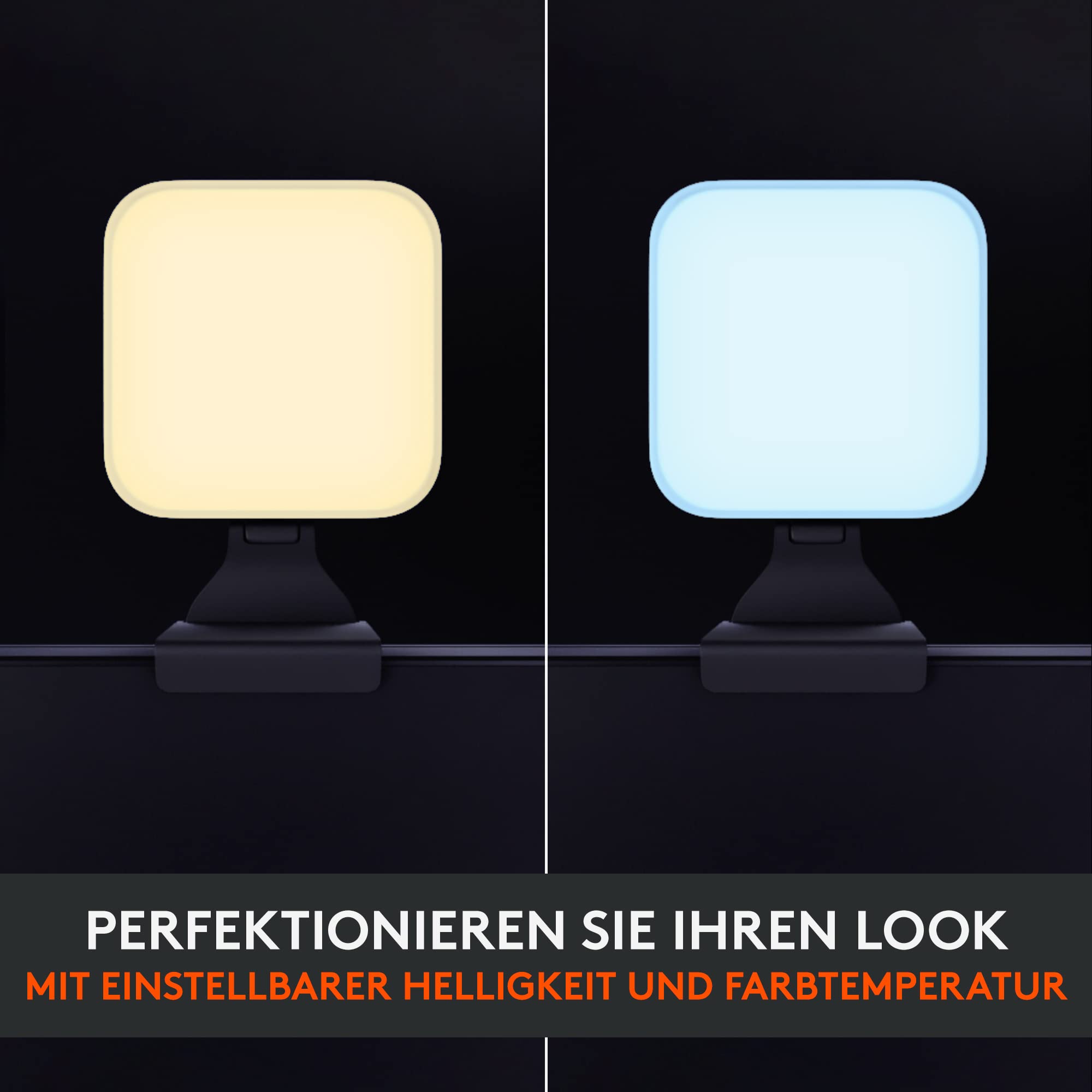Logitech Litra Glow Premium LED Streaming-Licht mit TrueSoft - Für Videokonferenzen, Zoom-Meetings, Verstellbare Halterung und Desktop-App-Steuerung für PC / Mac - Graphit