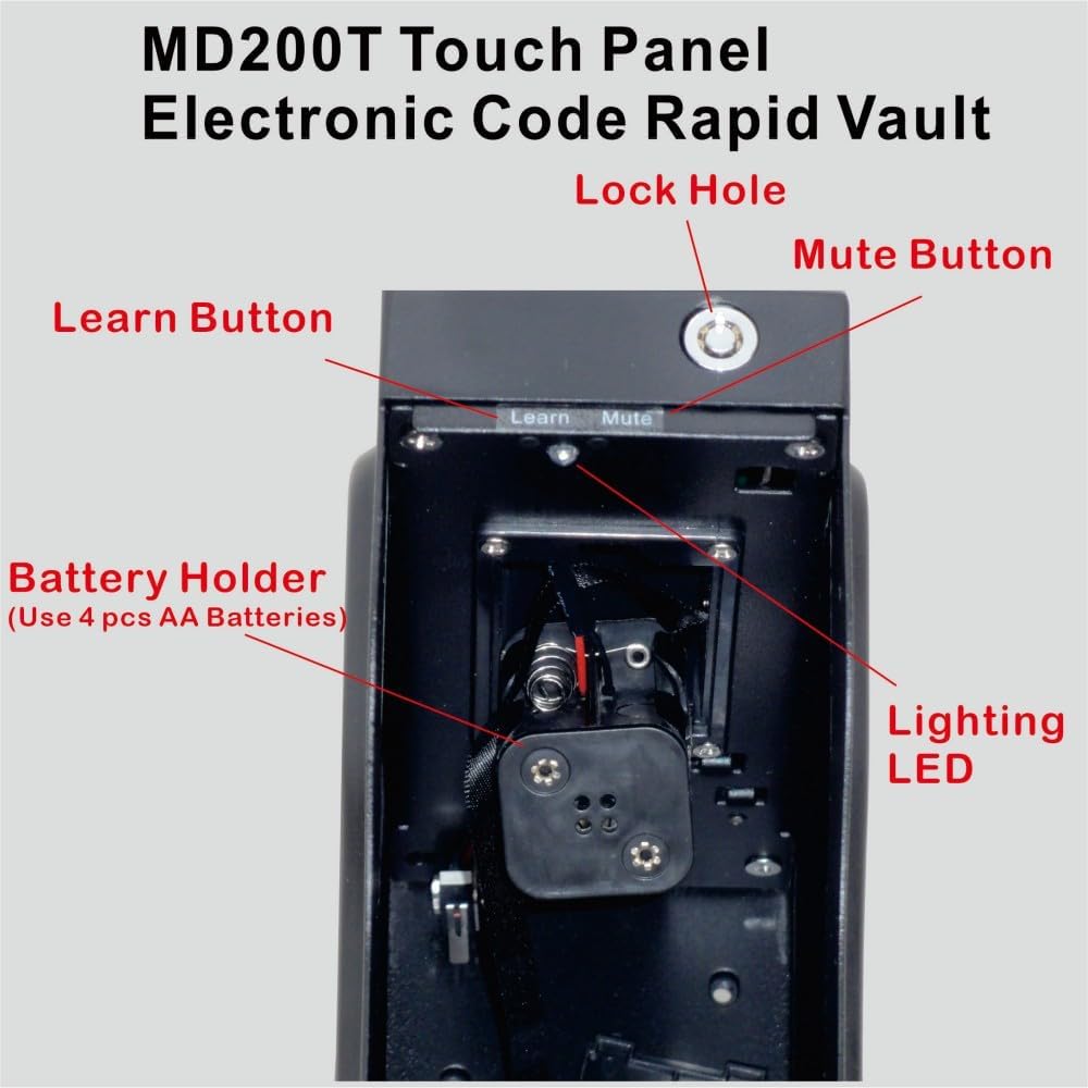 Mounted Gun Safe, hand touch digital Password code safe box, for Nightstand Wall Mount Bedside Desk Vehicle Bed