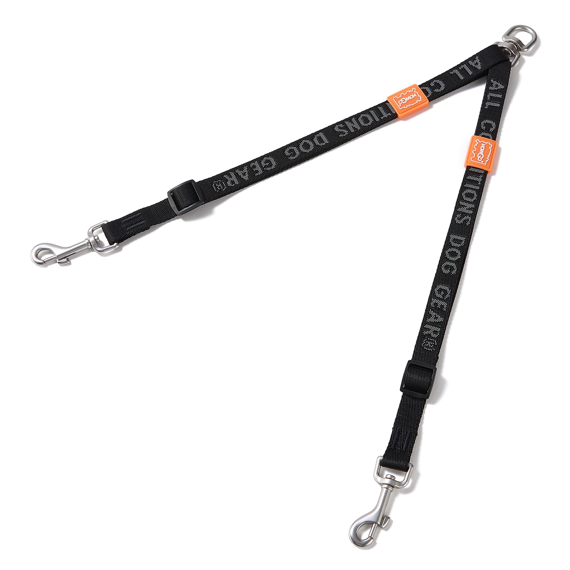 HOWGO Double Dog Leash,Tangle-Free 360 Swivel(Black, Std M-L Splitter)
