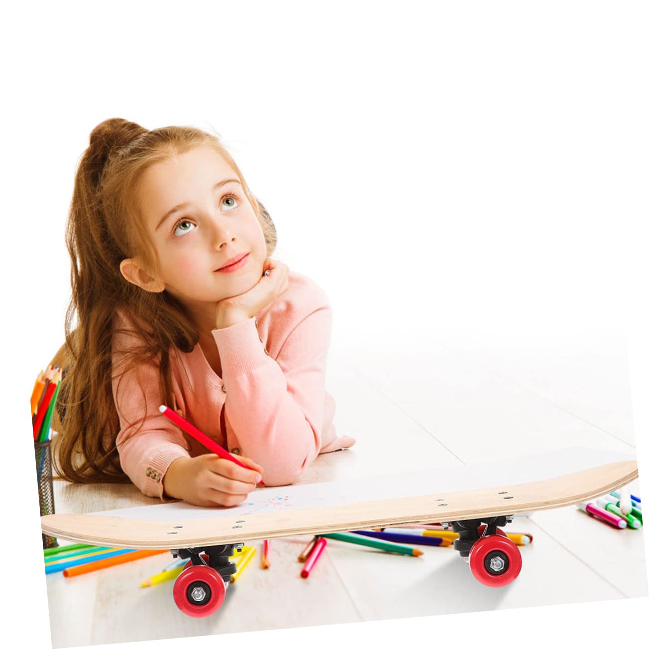 Toyvian Skateboard vierge à faire soi-même pour graffiti brut léger et durable pour les fêtes d'été et amusant, convient pour les garçons couleur aléatoire