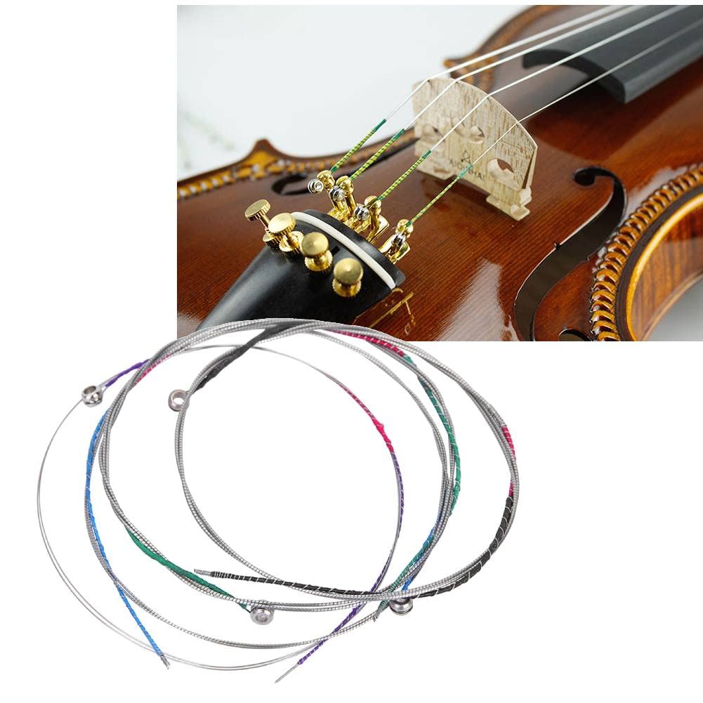 Cordes De Violon QGK Jeu Complet (E-A-D-G) - Pour Violons 4/4, 3/4, 1/2, Avec Chevalet, âme En Acier, Son Brillant