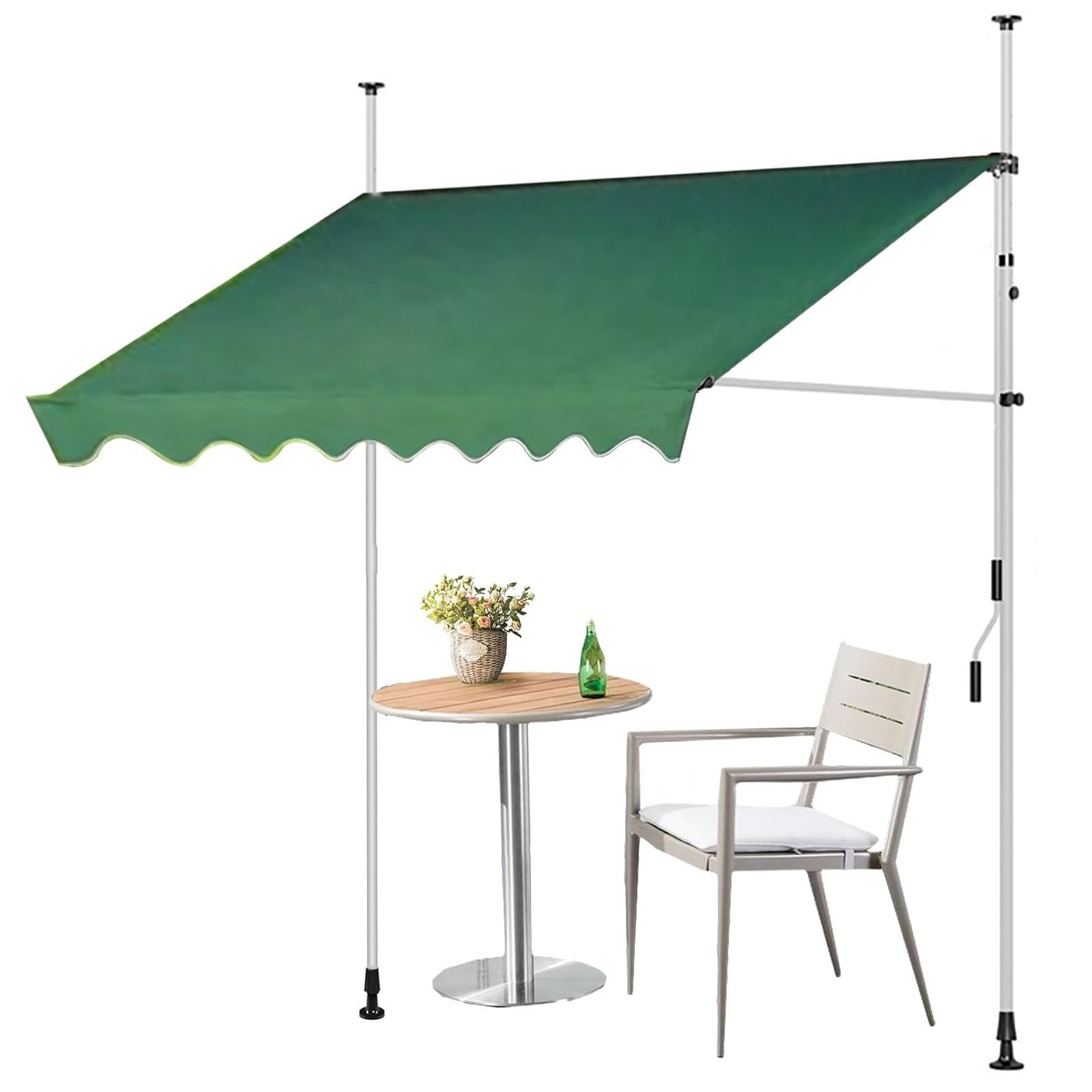Housse d'auvent de terrasse rétractable kaki pour abri de jardin