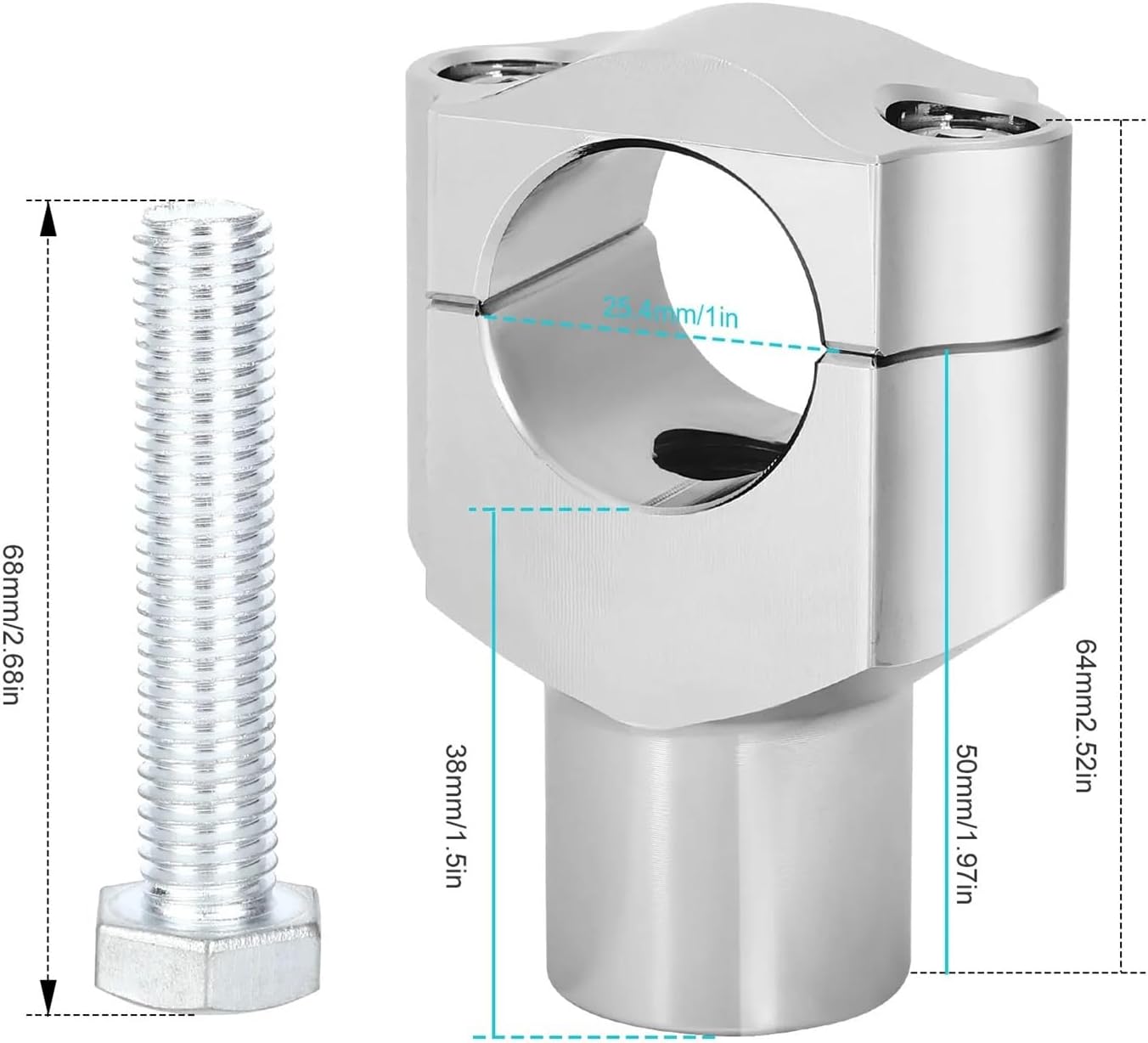 Motorcycle Handlebar Riser Up Bracket Clamp Kit Handle Bars Black/Chrome 25mm 1 inch handlebars(Black)