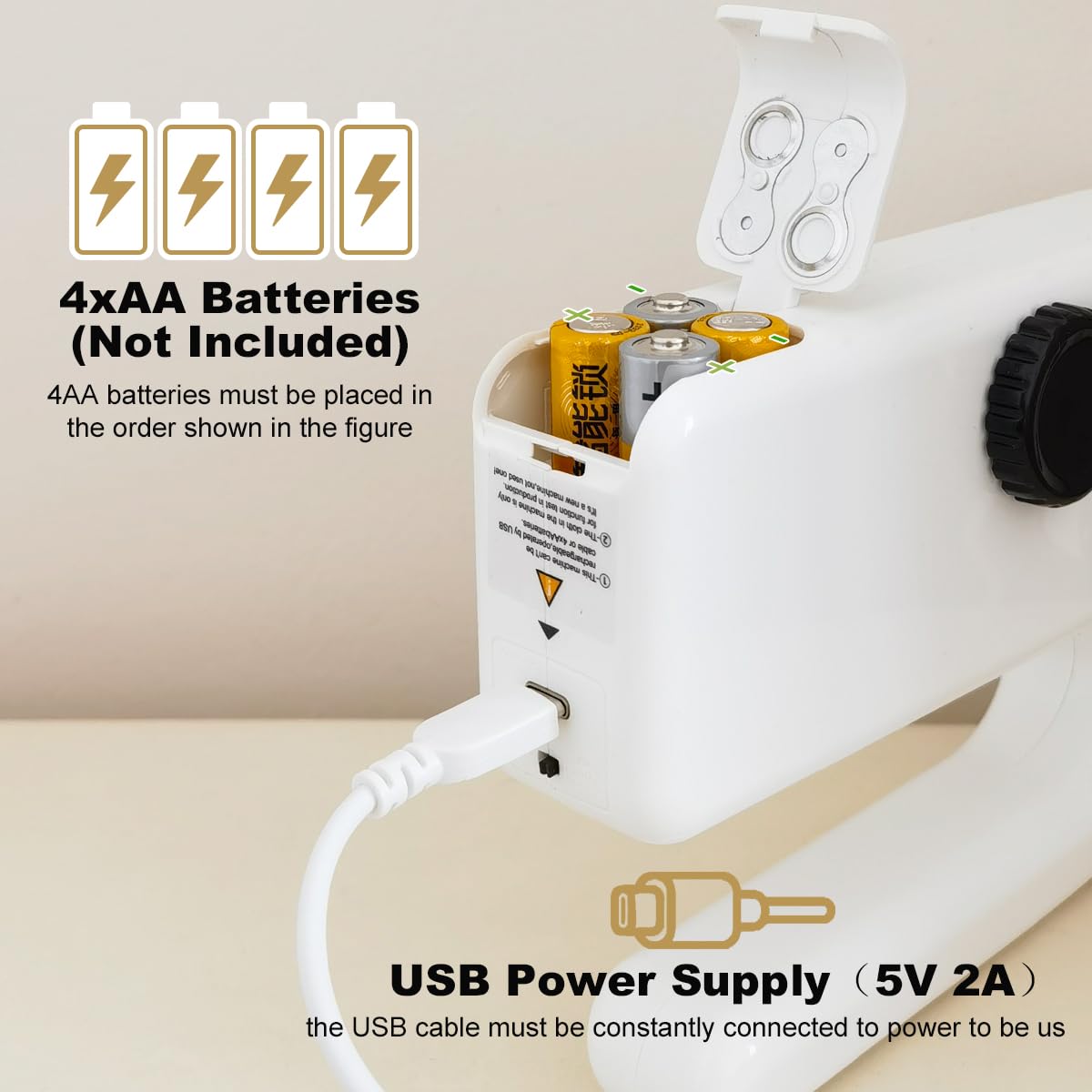 Máquina de coser portátil de mano, máquina de coser a mano para adultos y principiantes, mini máquina de coser, pequeña máquina de coser fácil de usar 4